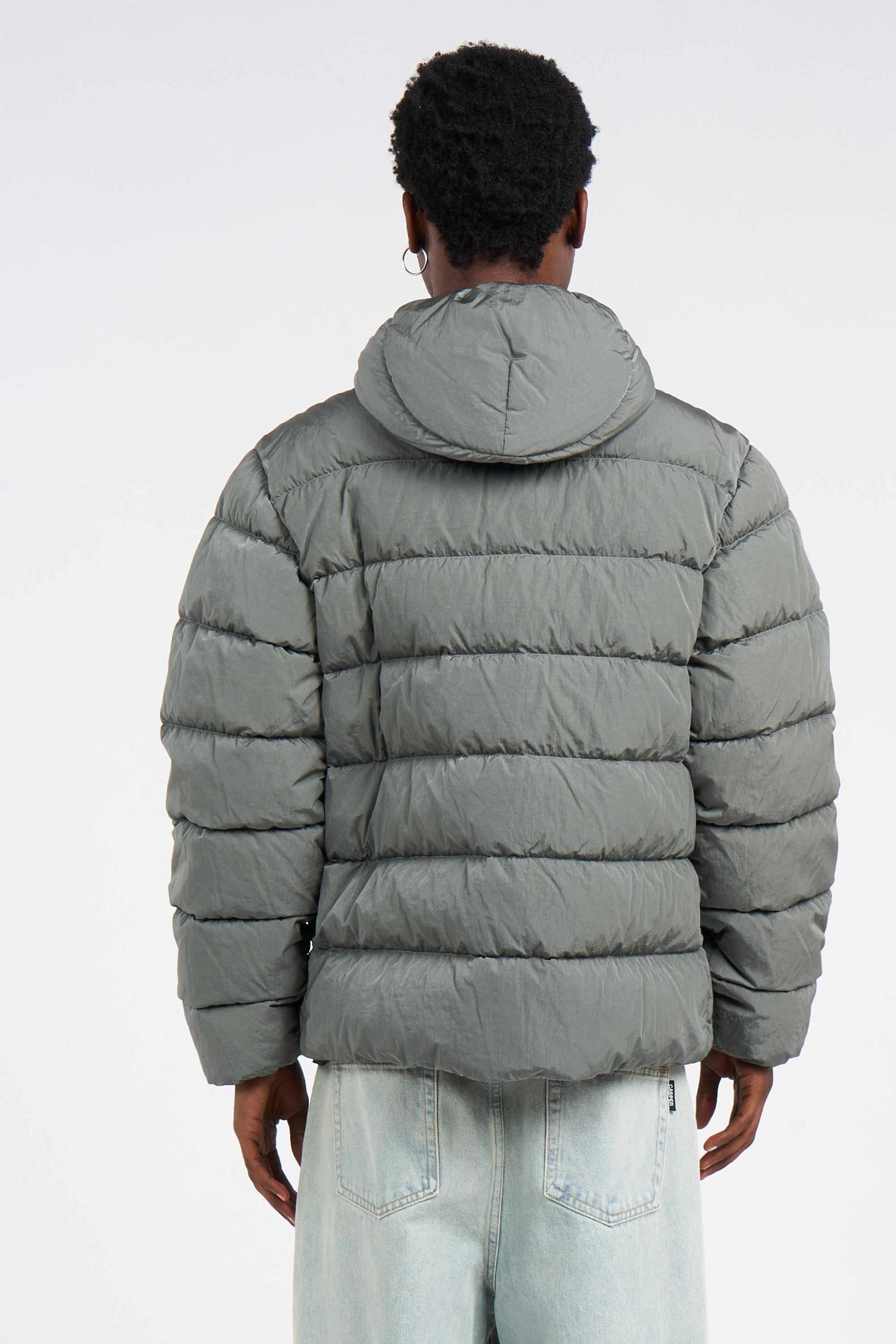 Lightweight quilted padded jacket with high neck Grey