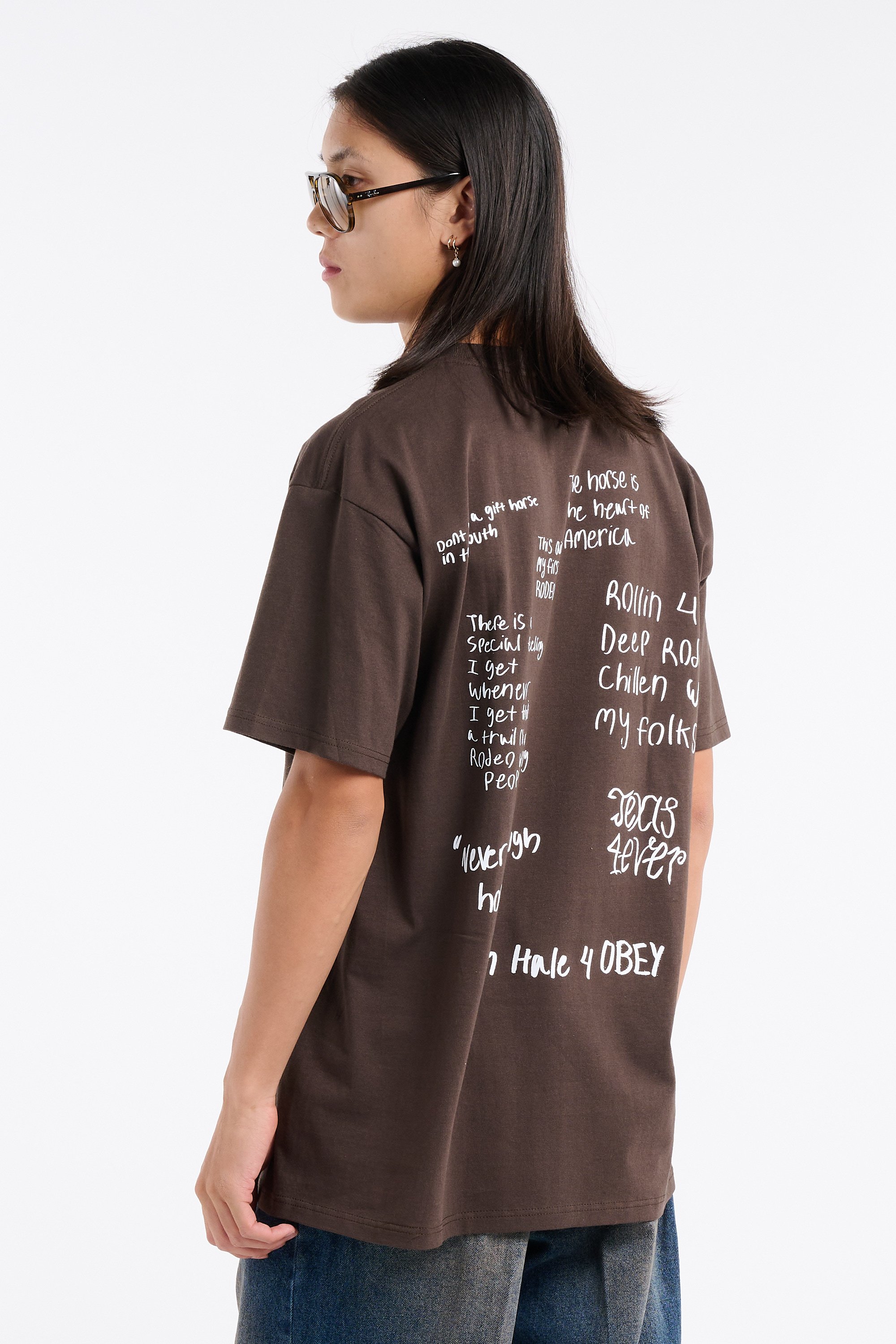 Tee-shirt large sérigraphié | Marron OBEY Homme