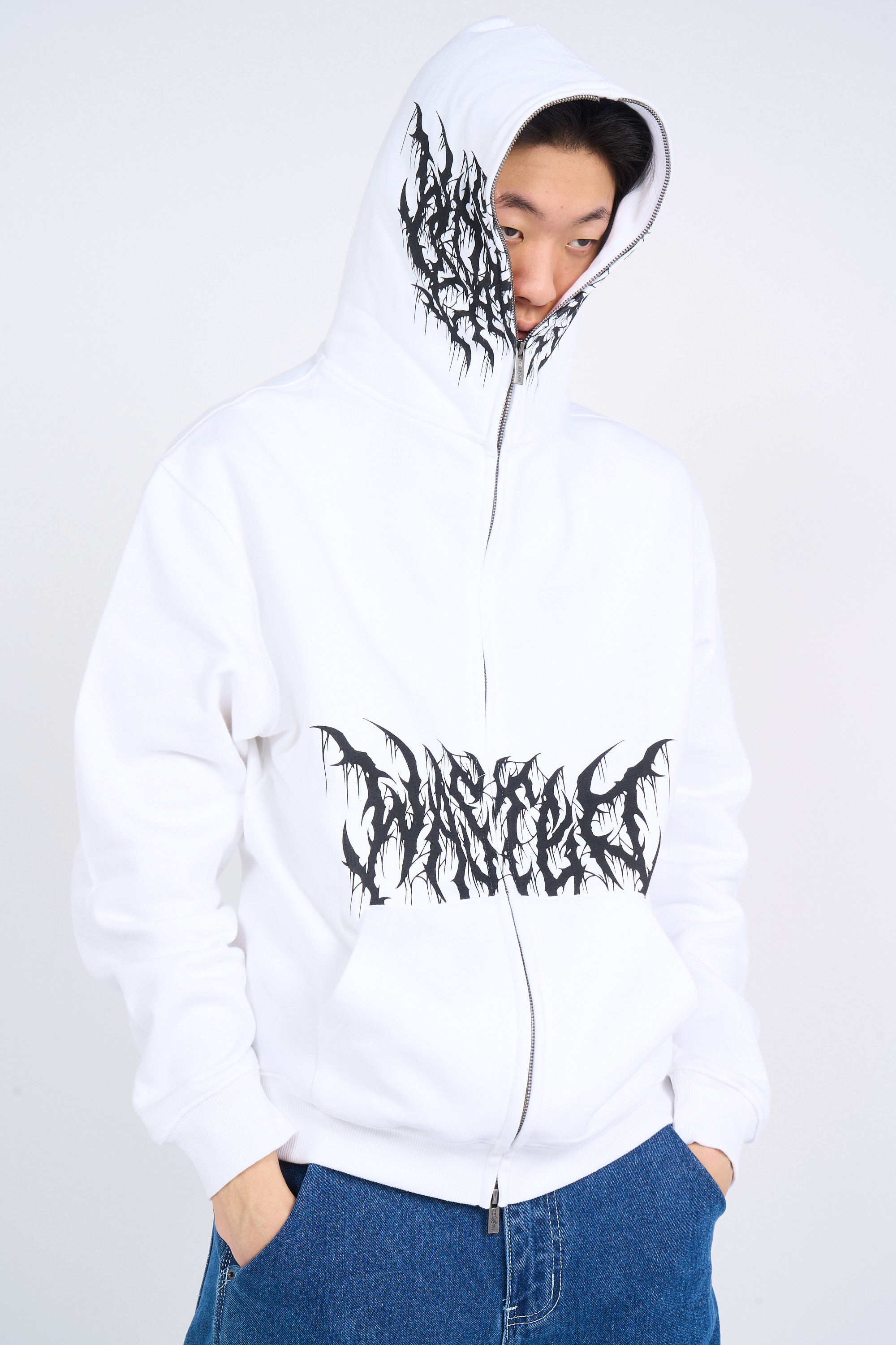 Hoodie zippé Blanc