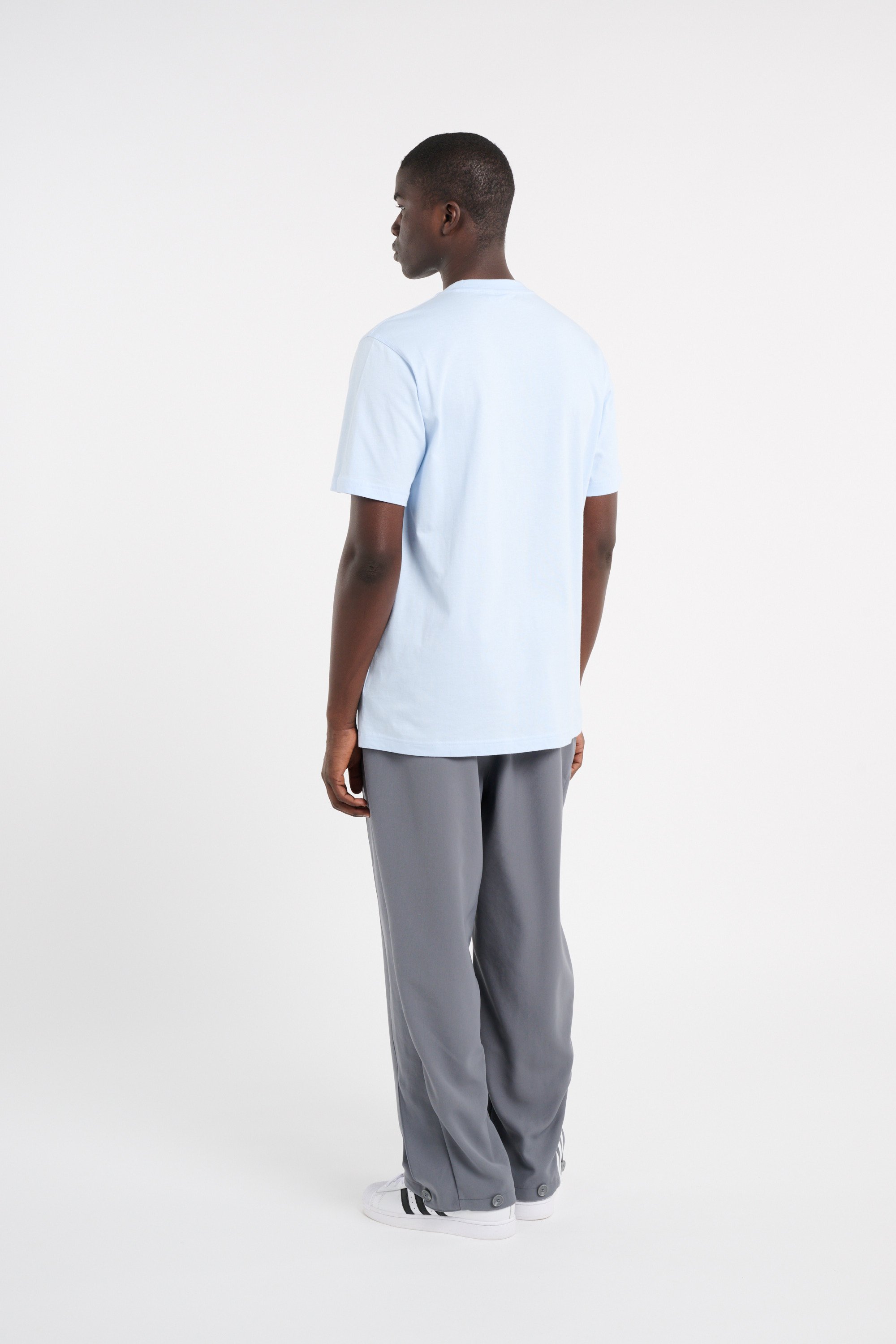 Regular-fit round-neck cotton T-shirt Blue