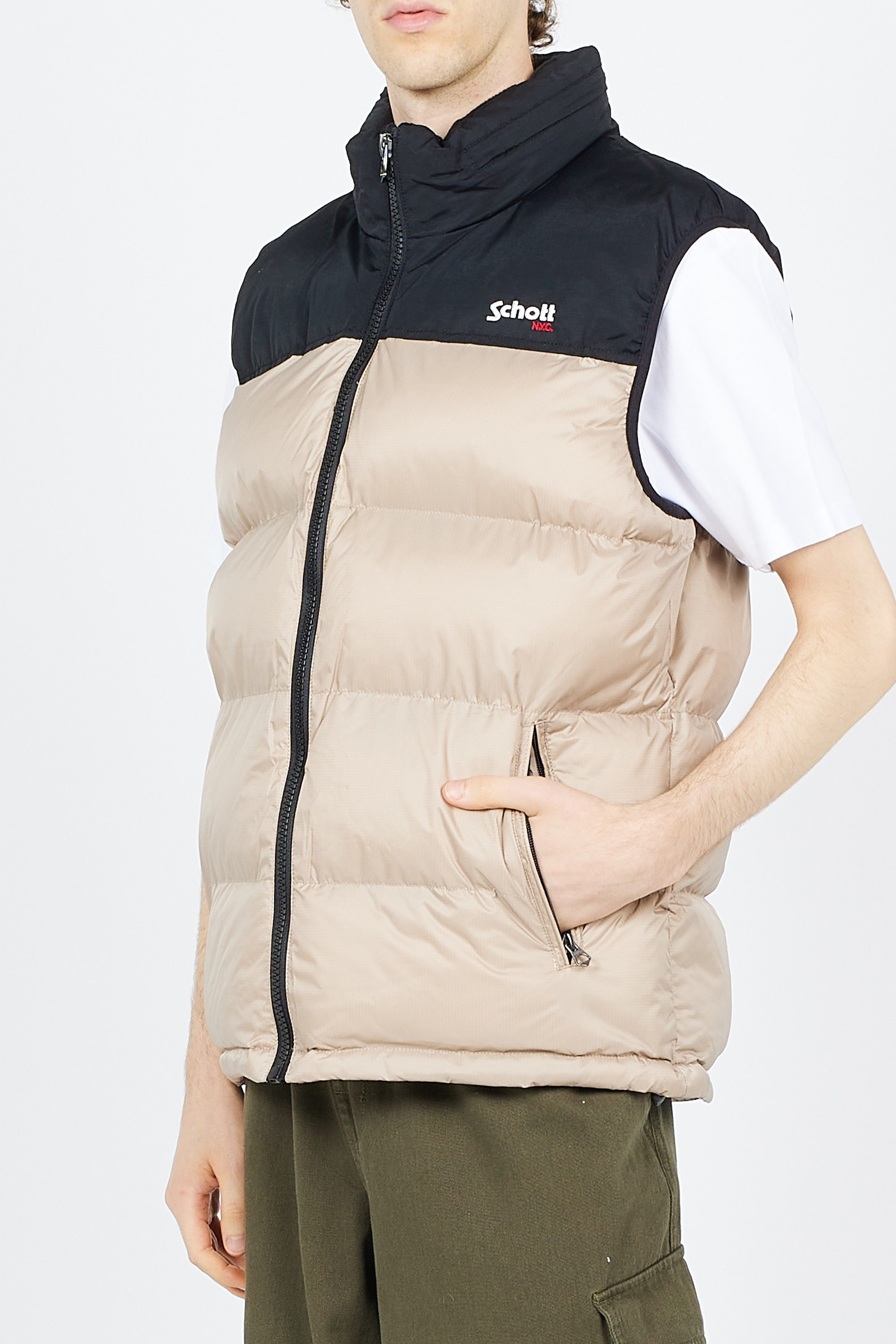 Sleeveless Puffer Jacket | Beige SCHOTT Men