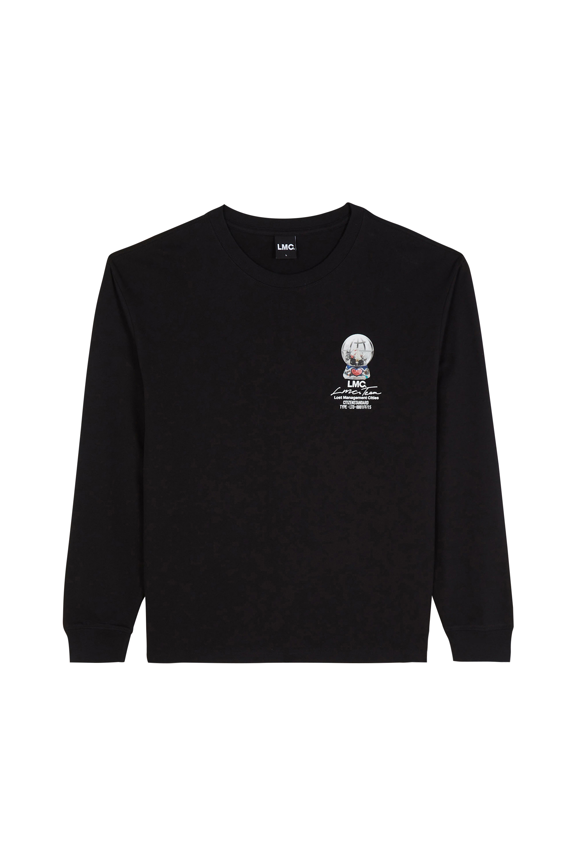 Regular-fit round-neck cotton T-shirt Black