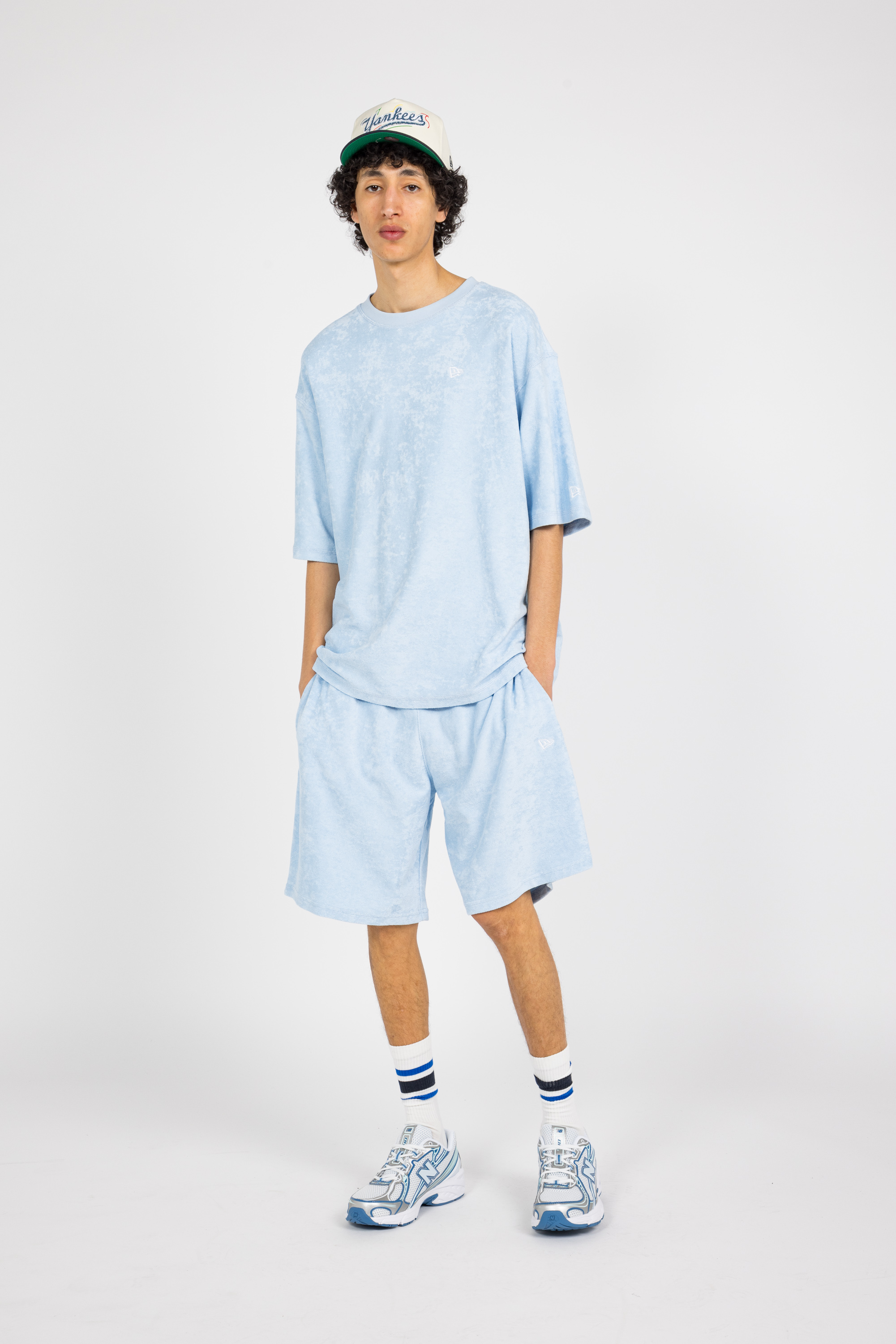 Regular-fit round-neck cotton T-shirt Blue