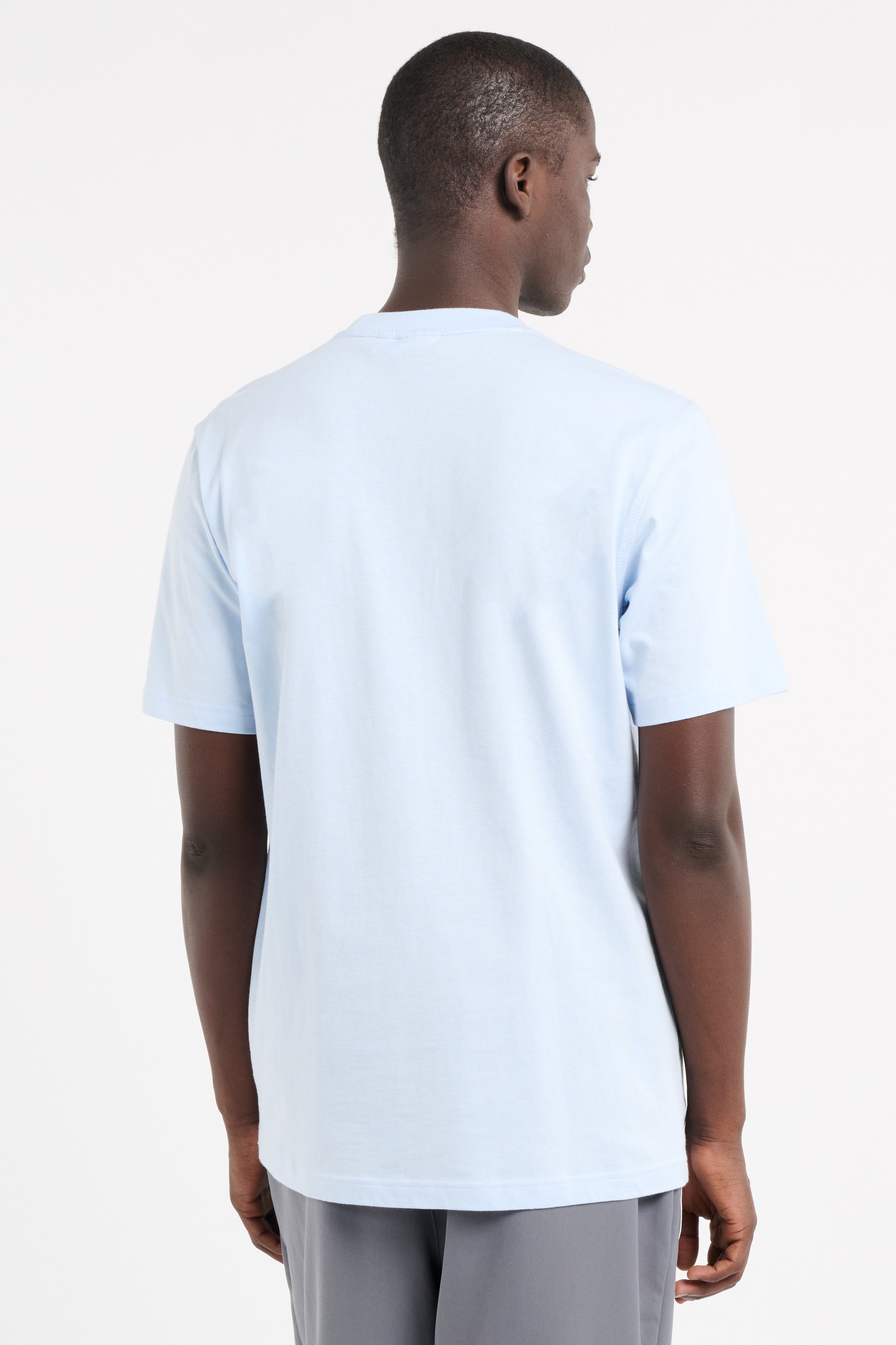 Regular-fit round-neck cotton T-shirt Blue