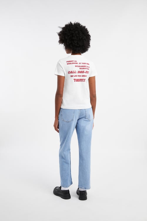 TOMMY JEANS Regular-fit round-neck cotton T-shirt White