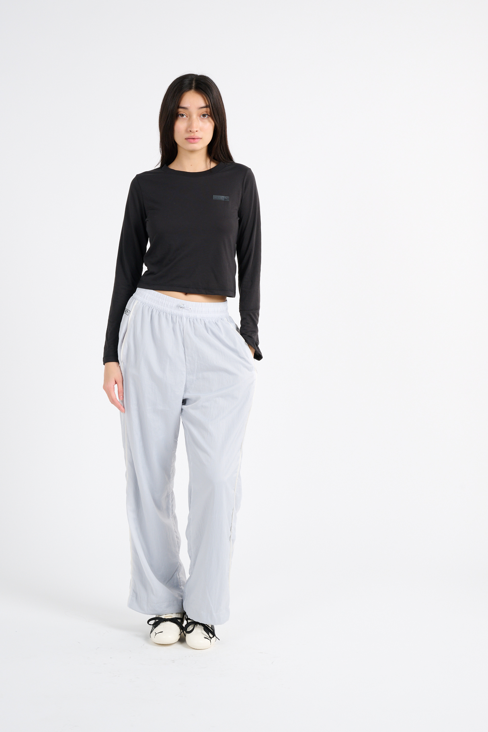 Regular-fit round-neck cotton T-shirt Black