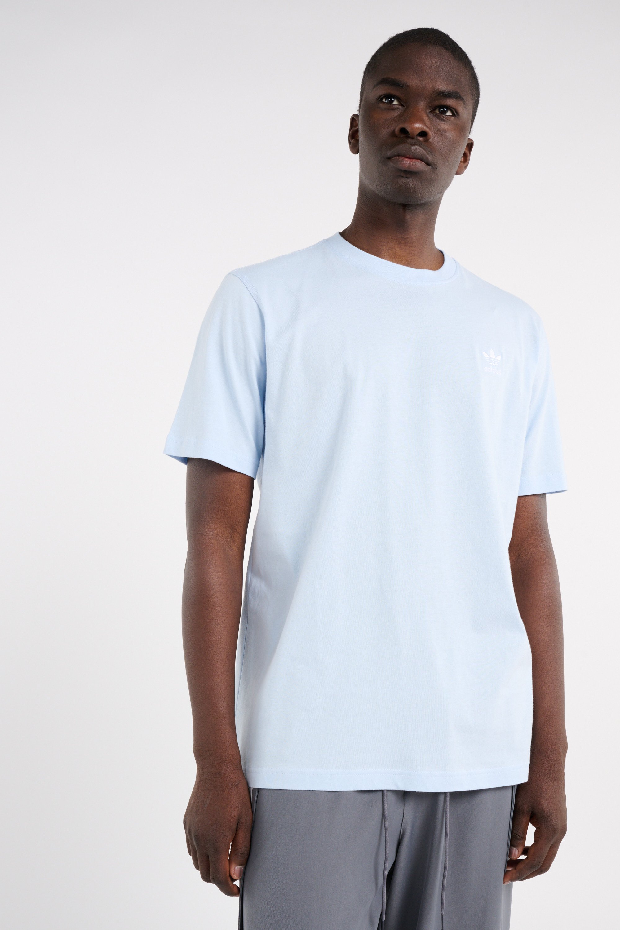 Regular-fit round-neck cotton T-shirt Blue