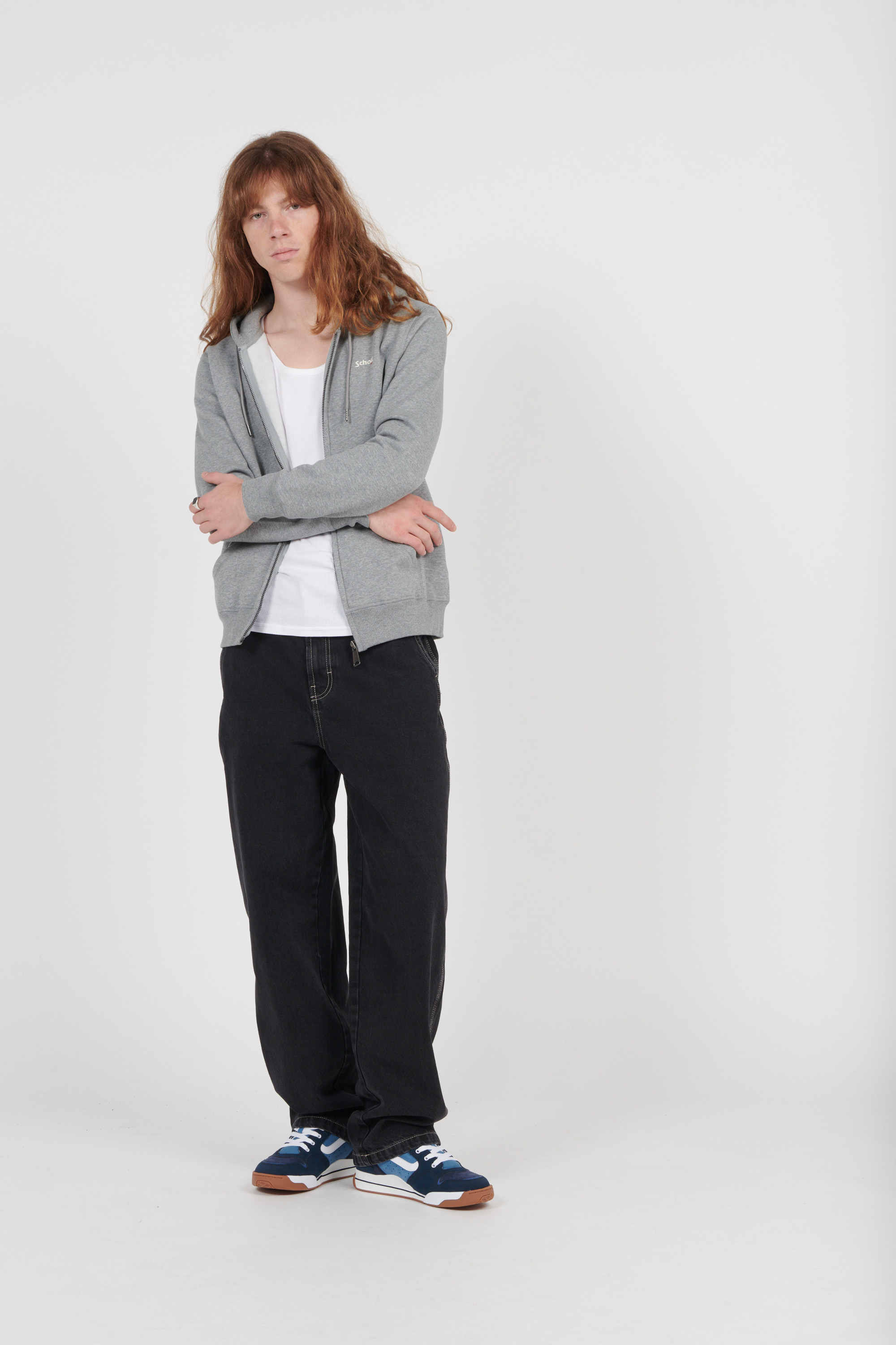 Hoodie zippé Gris