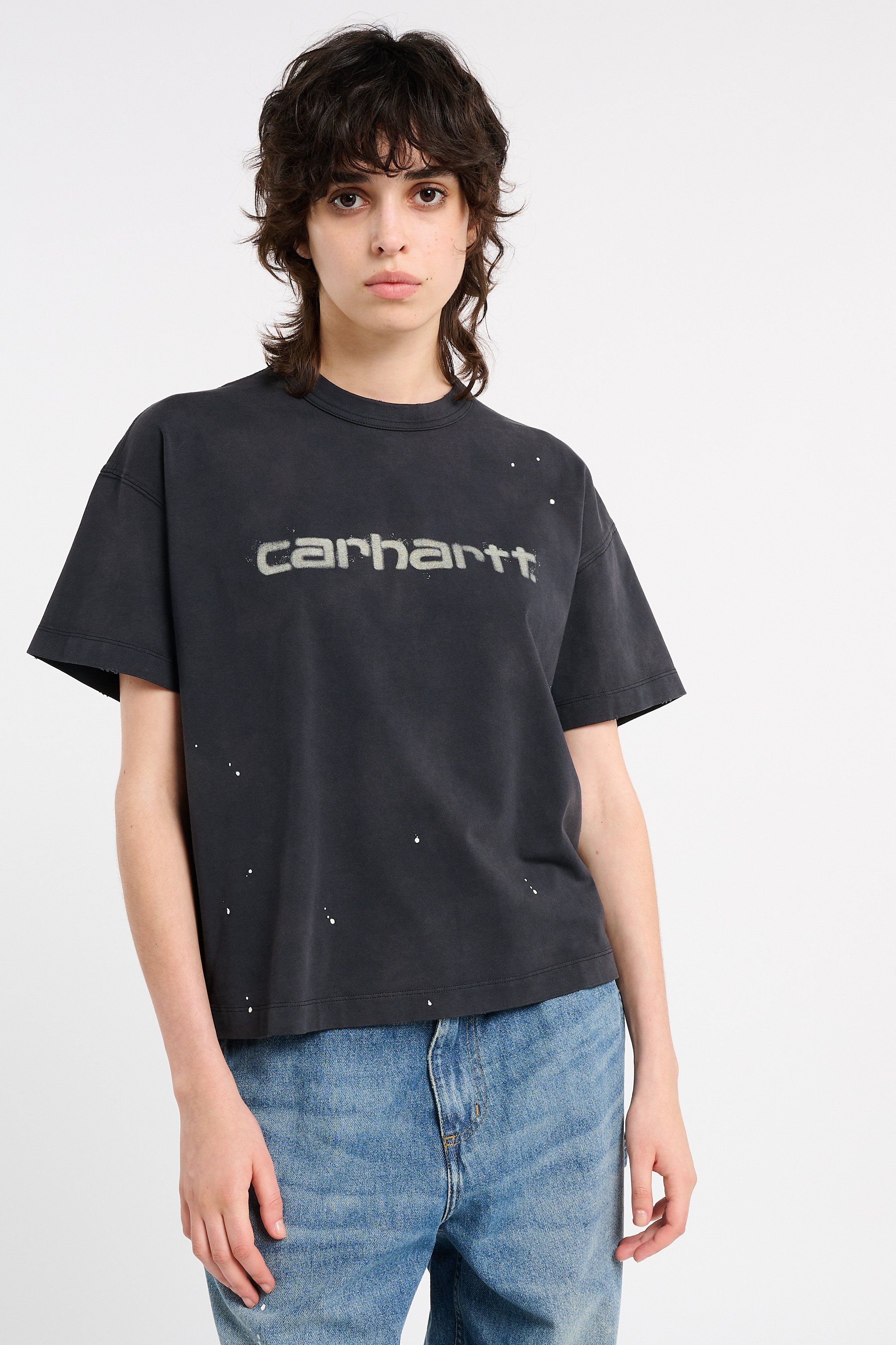 Regular-fit round-neck cotton T-shirt | Black CARHARTT WIP Women