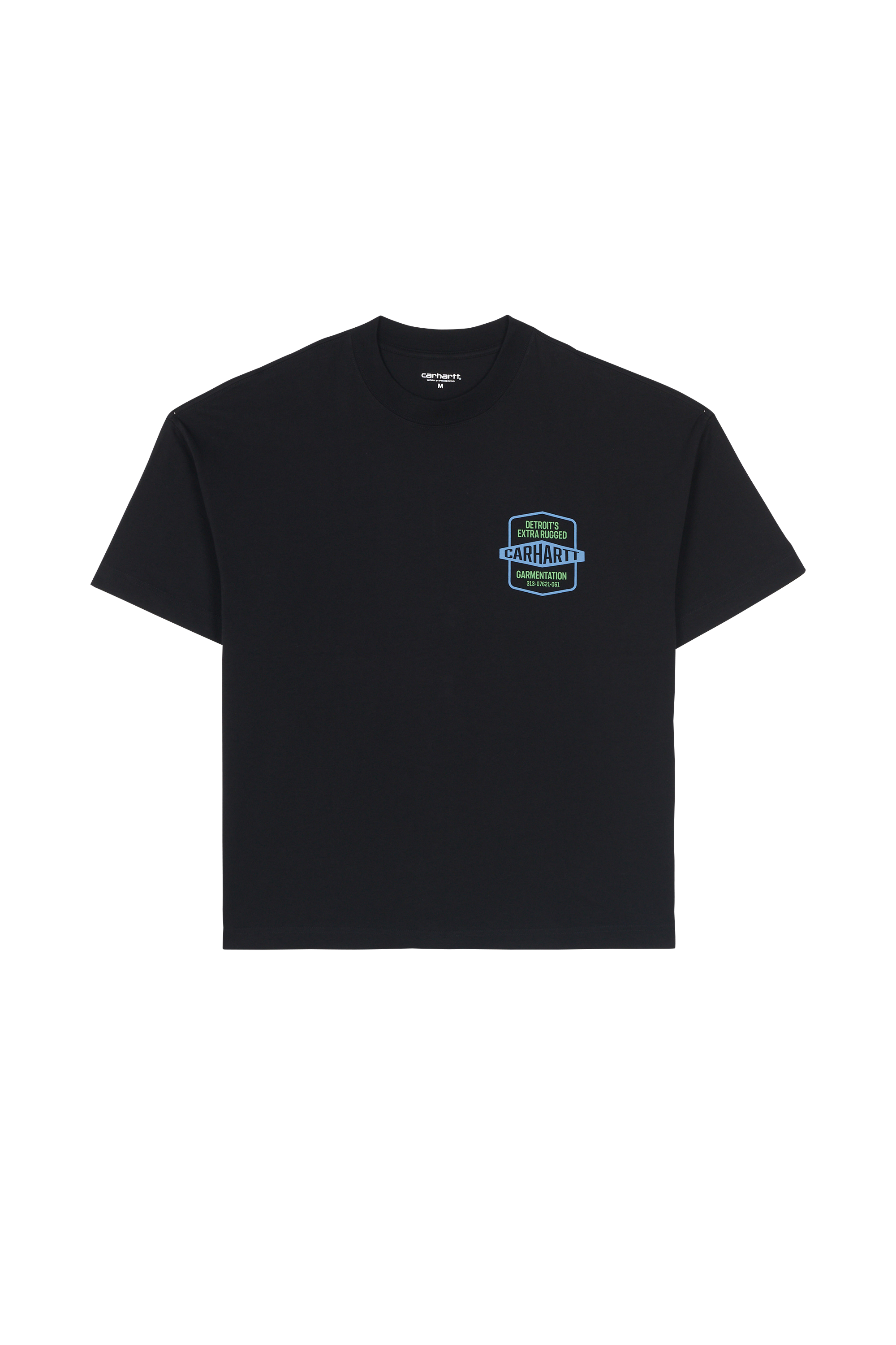 Regular-fit round-neck cotton T-shirt Black