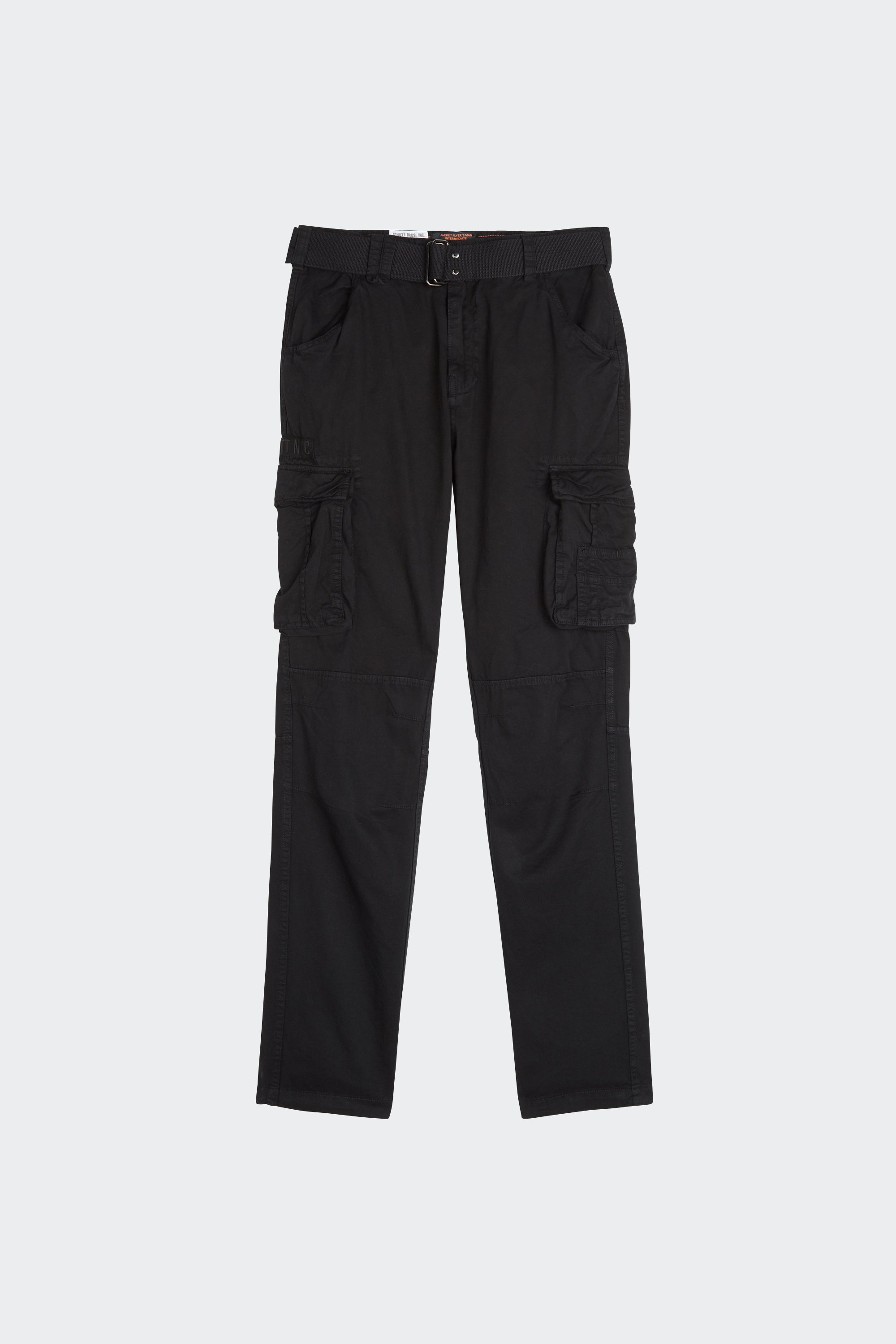 Pantalon treillis ceinturé  | Noir by SCHOTT Pantalon treillis ceinturé  Noir
