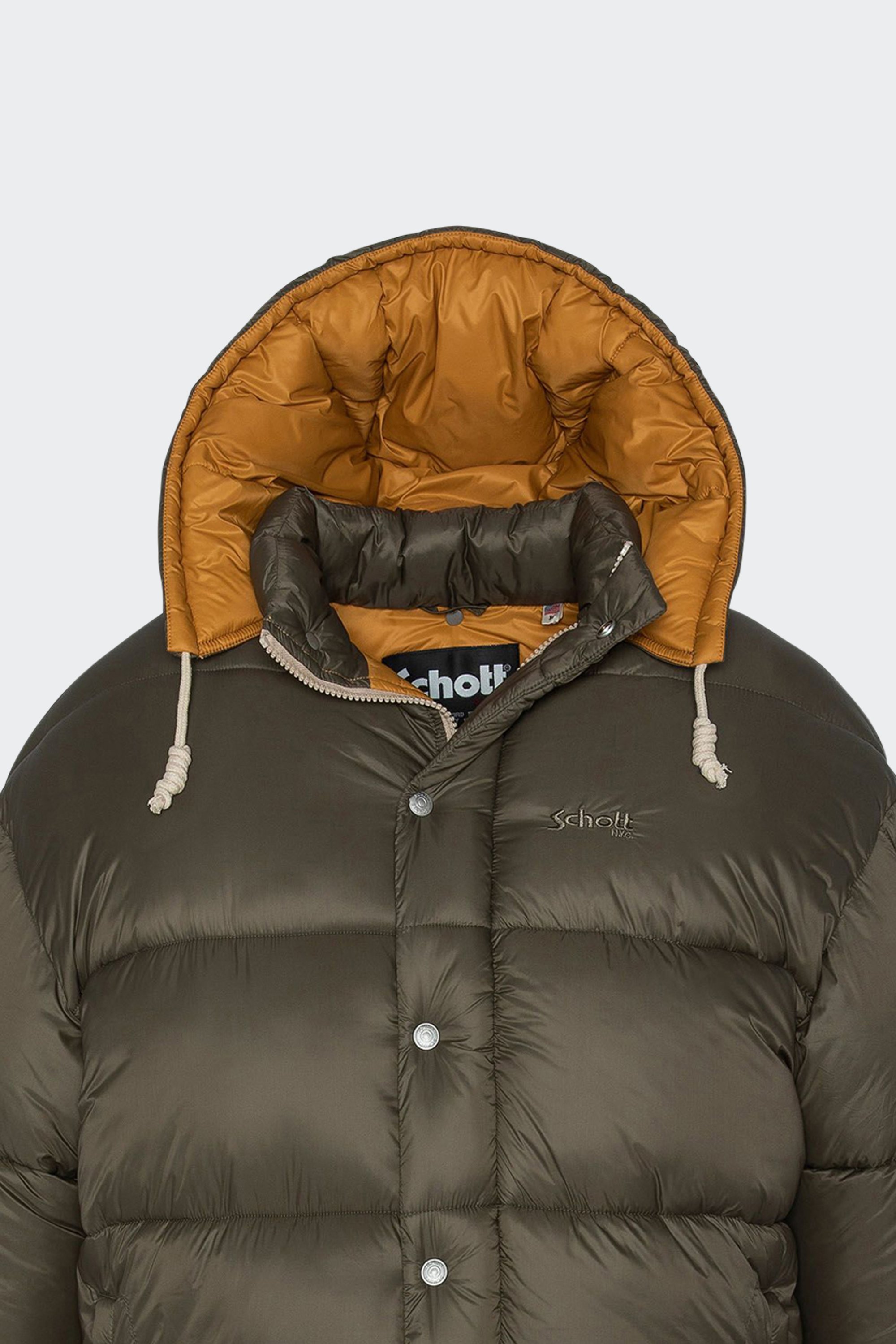 Puffer Jacket | Khaki by SCHOTT Puffer Jacket Khaki