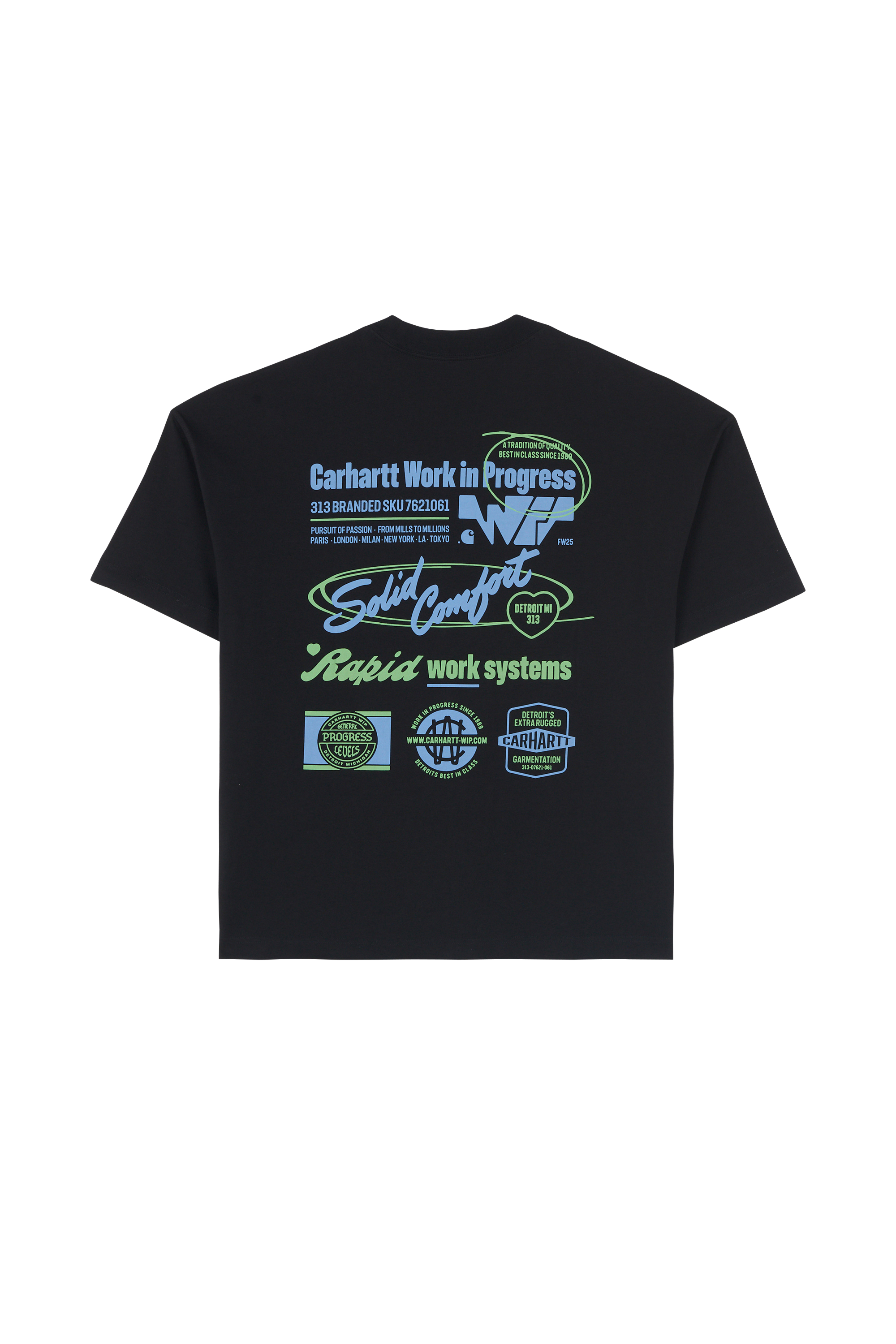 Regular-fit round-neck cotton T-shirt Black