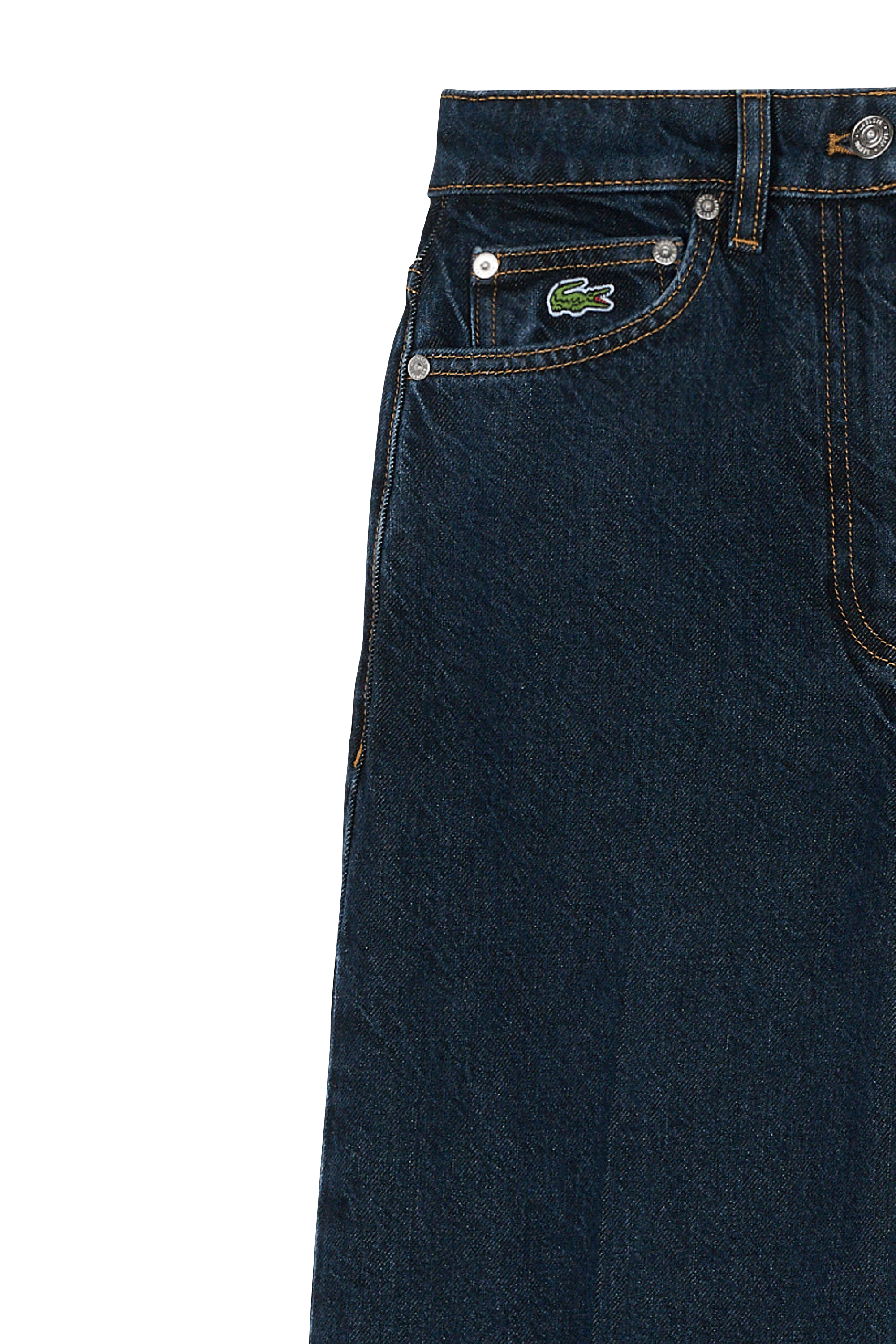 Jean large taille haute en denim brut | Bleu LACOSTE Femme