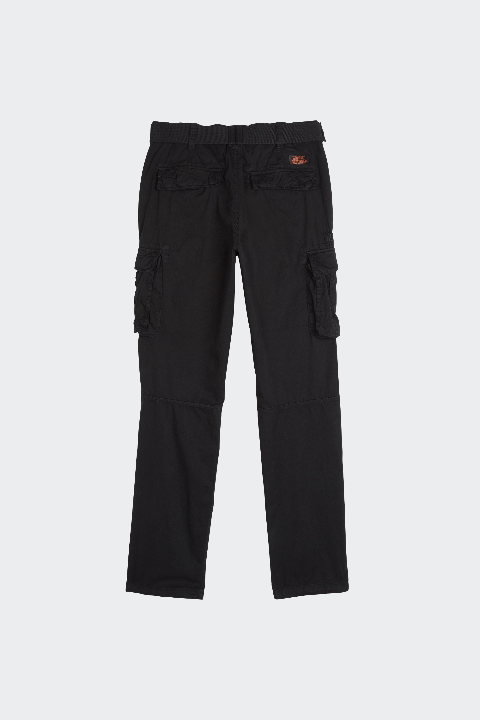Pantalon treillis ceinturé  | Noir by SCHOTT Pantalon treillis ceinturé  Noir