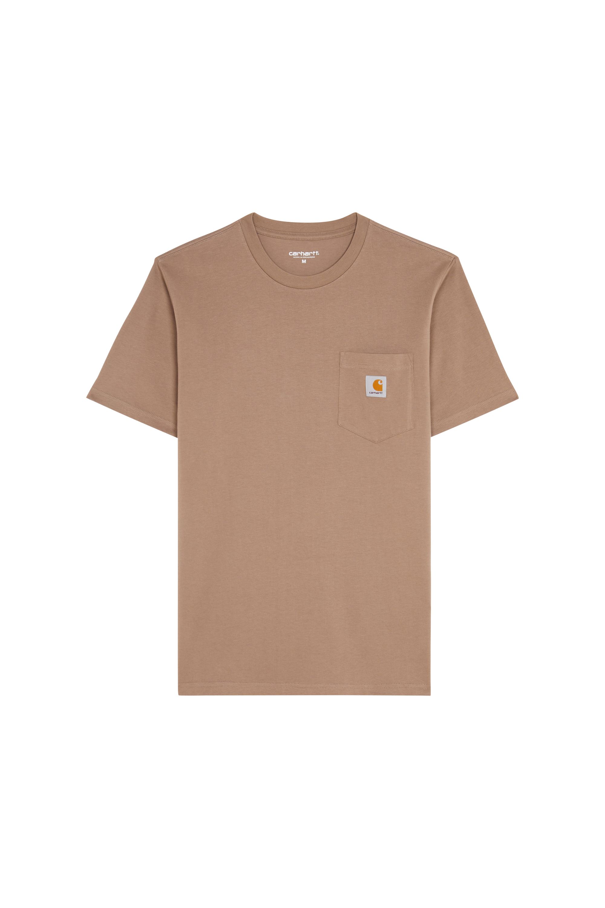 Regular-fit round-neck cotton T-shirt Brown