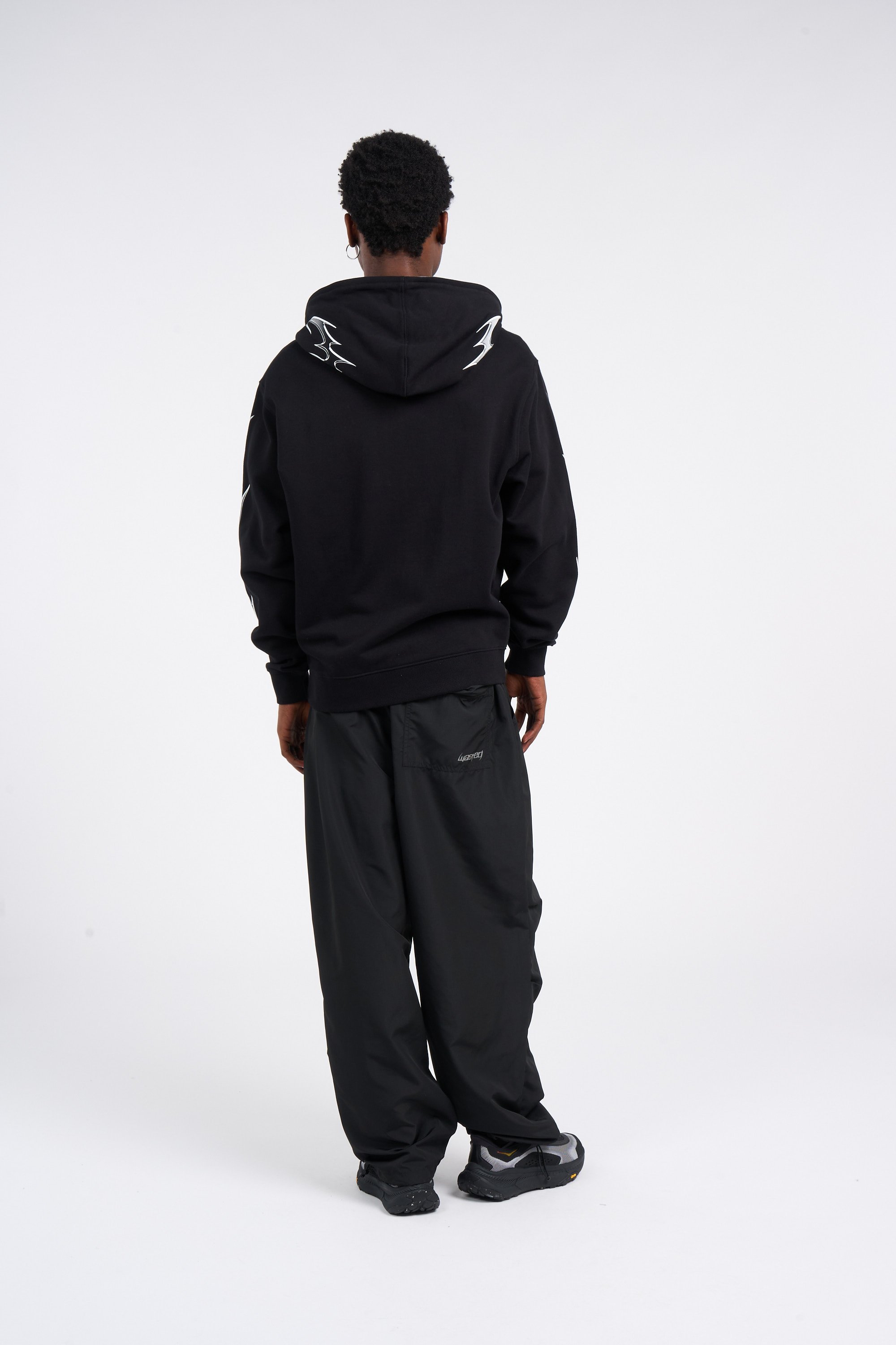 Regular-fit zip-up cotton-blend hoodie with Pony Player | Black by WASTED Regular-fit zip-up cotton-blend hoodie with Pony Player Black