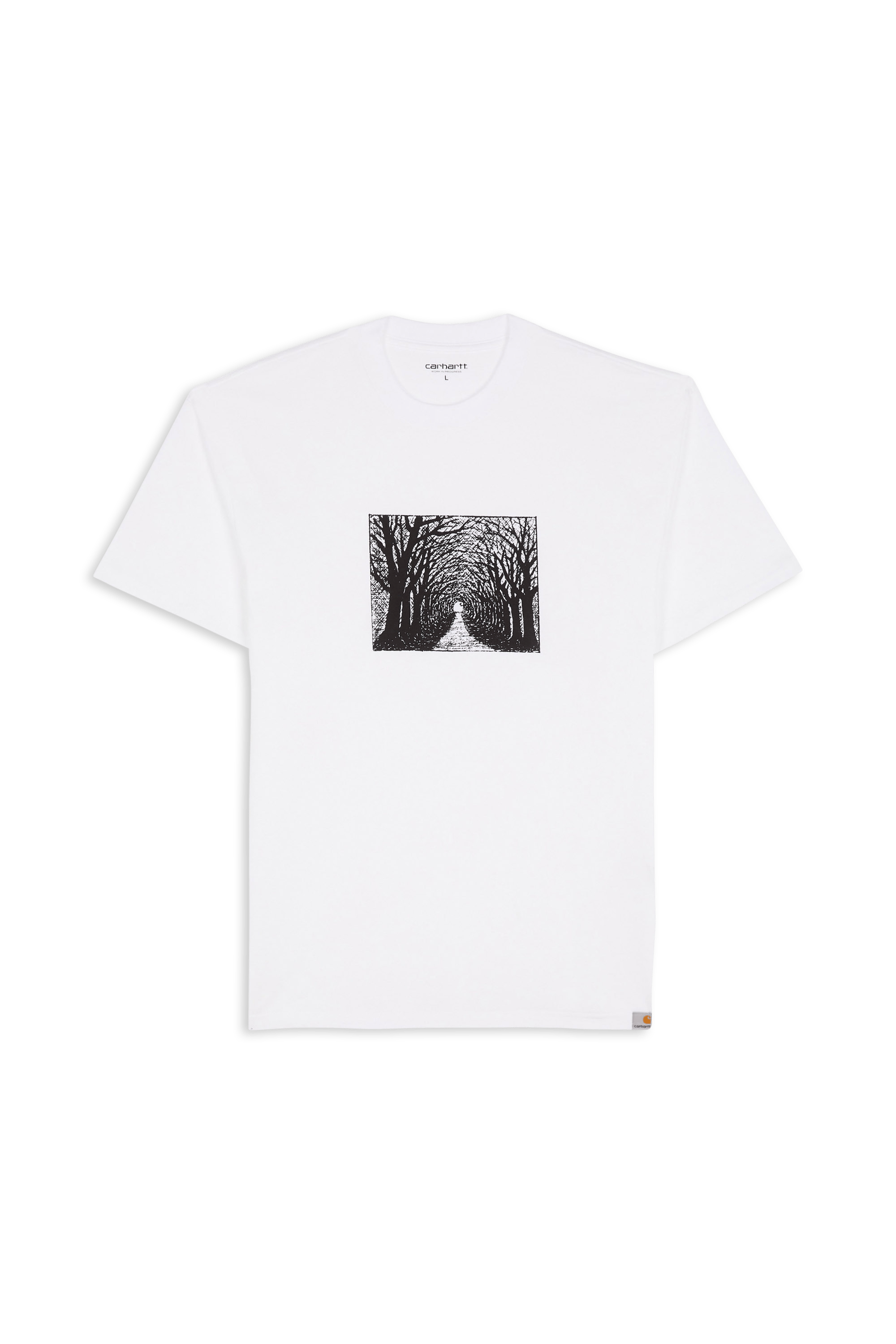 Regular-fit round-neck cotton T-shirt AVENUE White