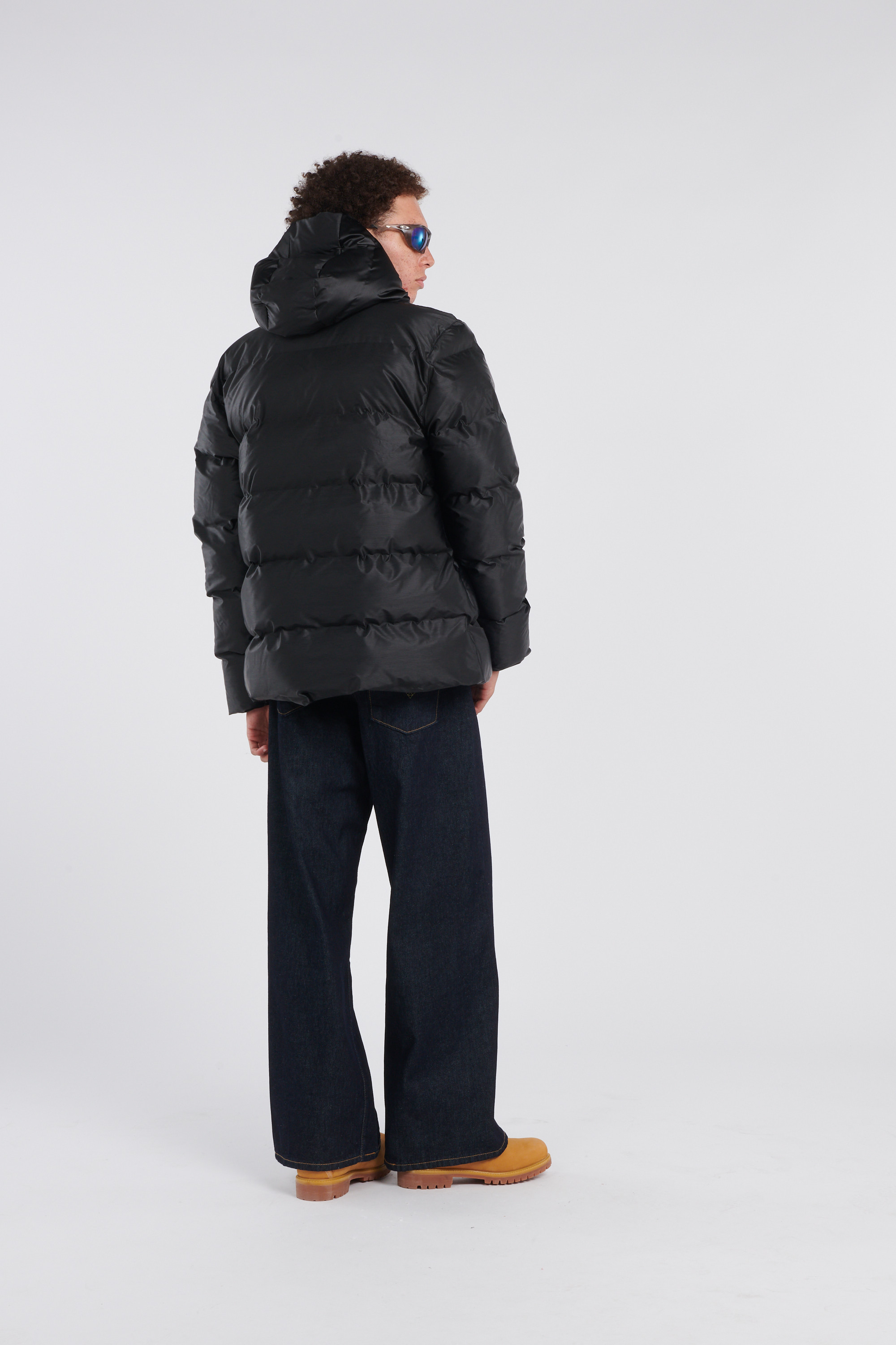 Lightweight quilted padded jacket with high neck Black