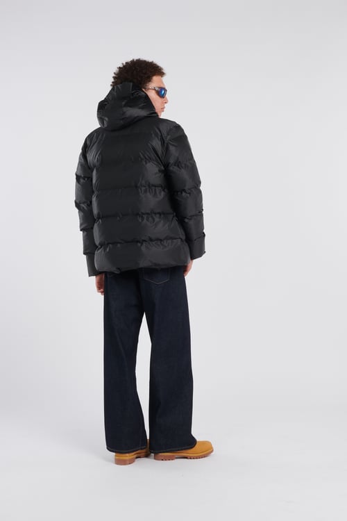 RAINS Lightweight quilted padded jacket with high neck Black
