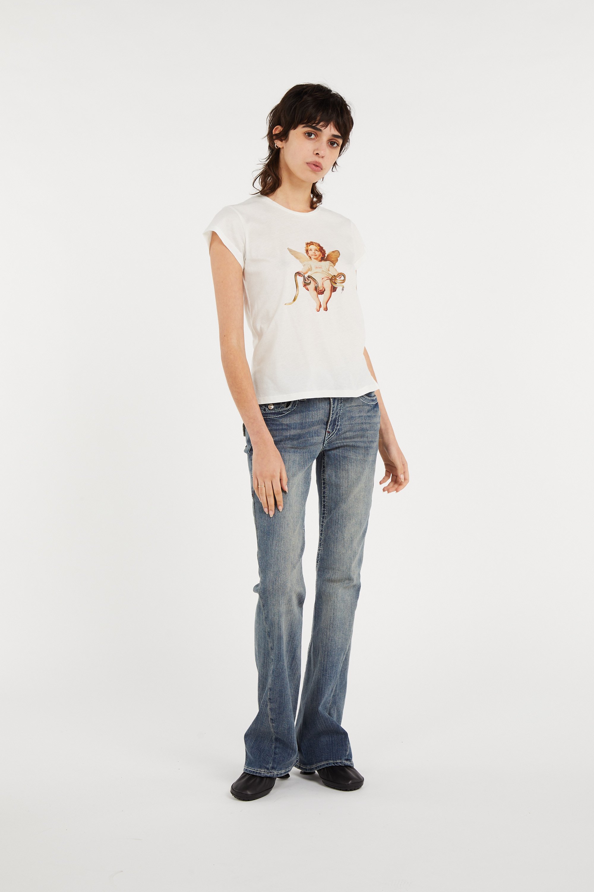 Regular-fit round-neck cotton T-shirt ARIES Beige