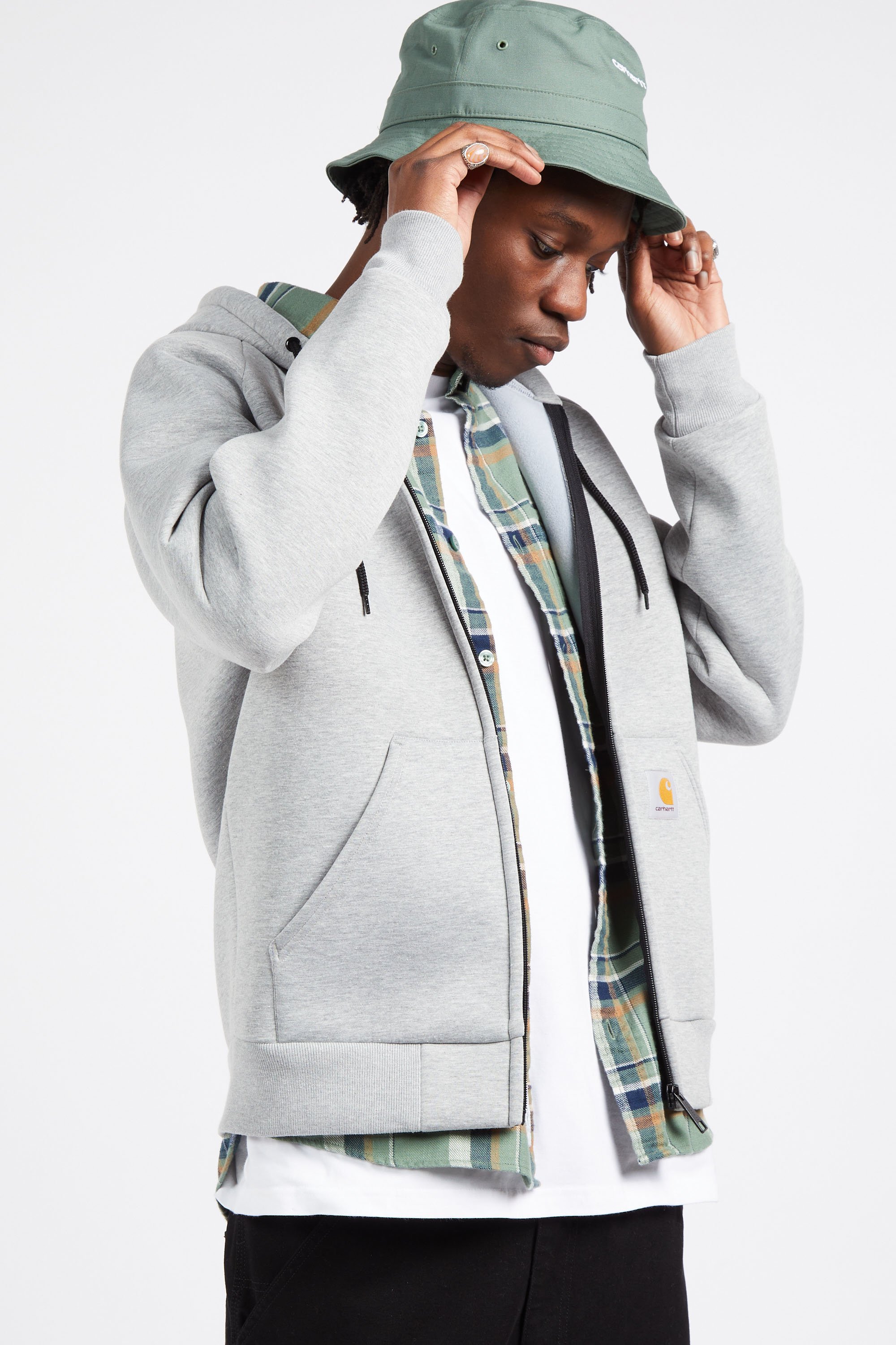 Zip-up hoodie | Grey by CARHARTT WIP Zip-up hoodie Grey