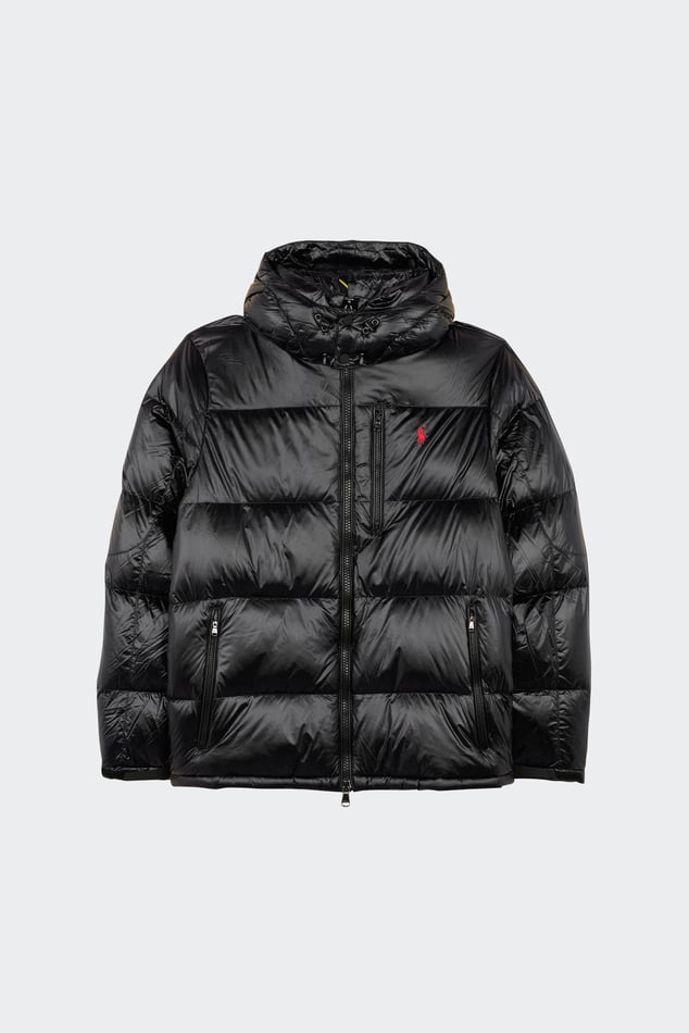 Lightweight Quilted Padded Jacket With High Neck The Gorham Glossed Down Black Polo Ralph Lauren Man Citadium