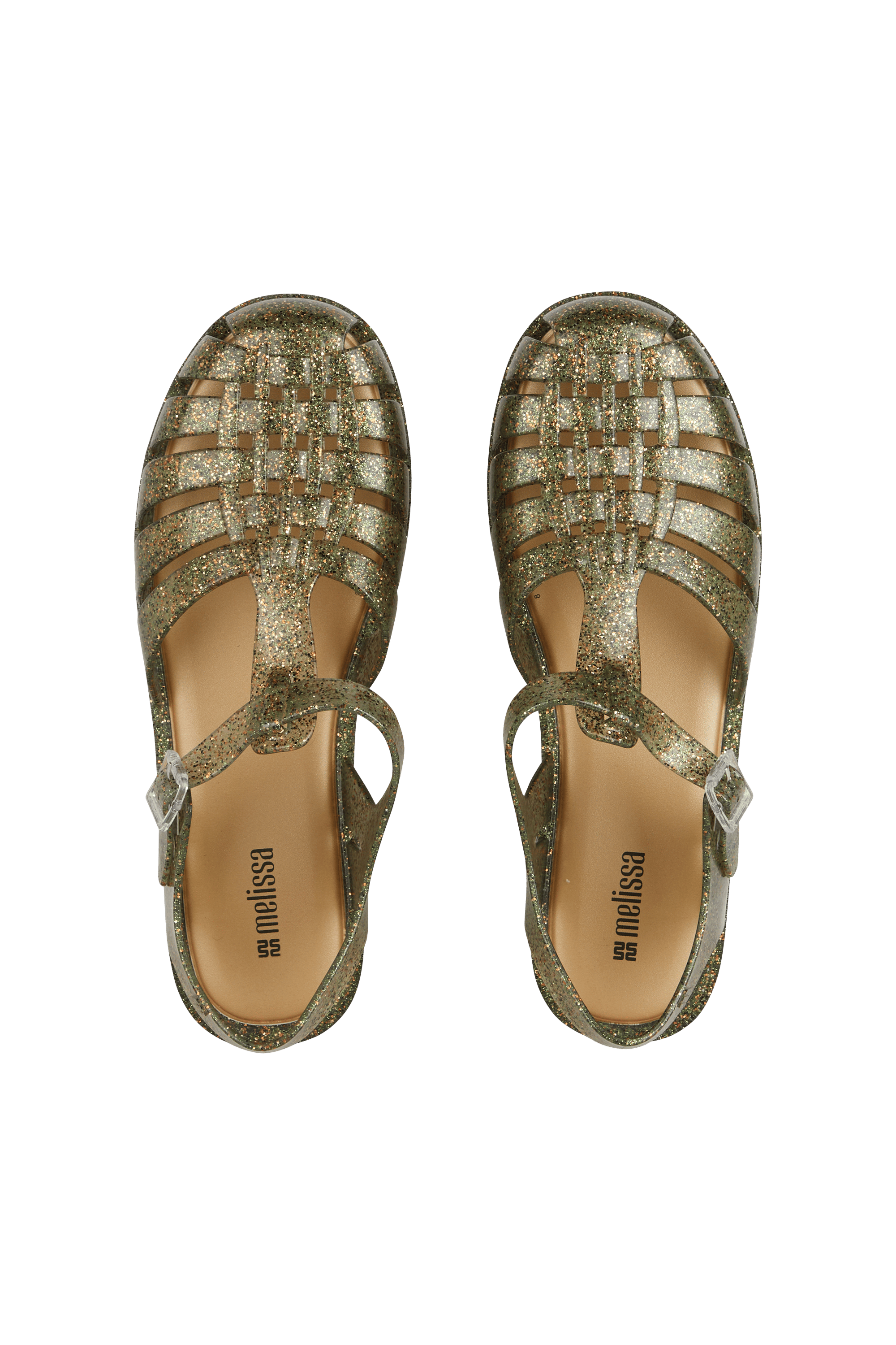 Flat furry sheepskin sandals | Green MELISSA Women