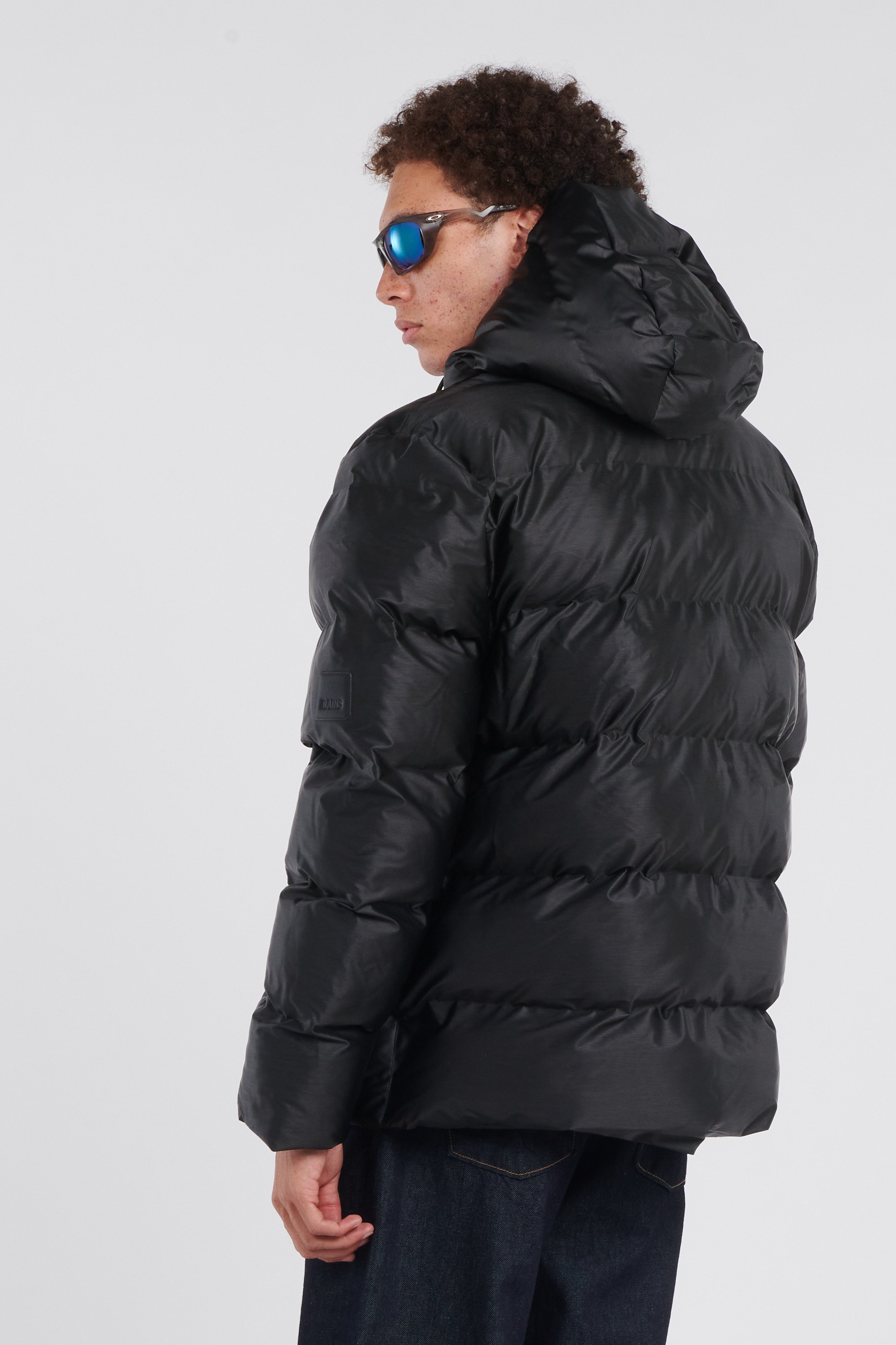 Lightweight quilted padded jacket with high neck Black