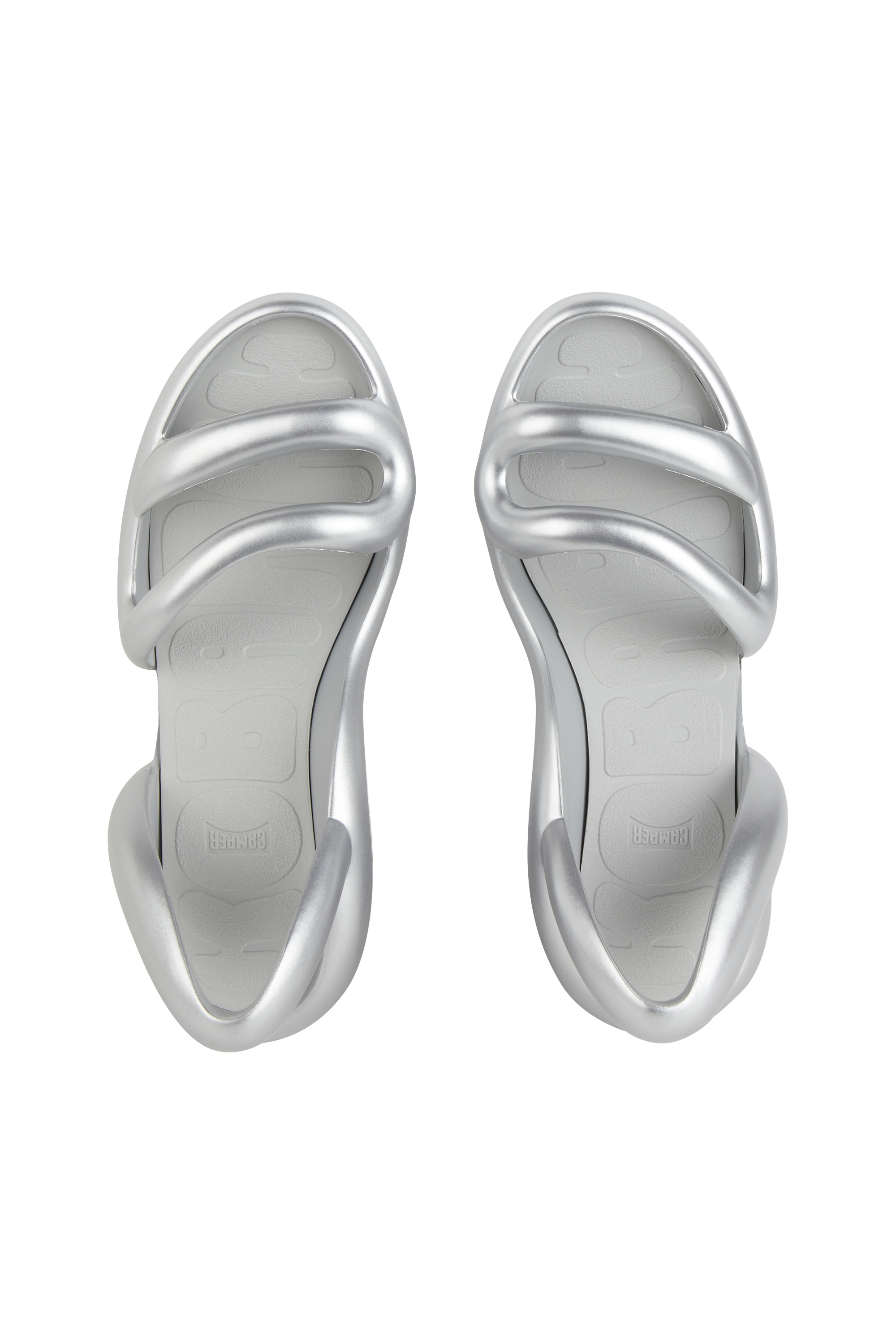 Flat furry sheepskin sandals Grey