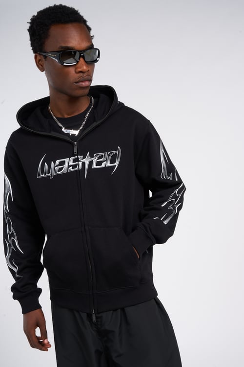 WASTED Hoodie zippé Noir