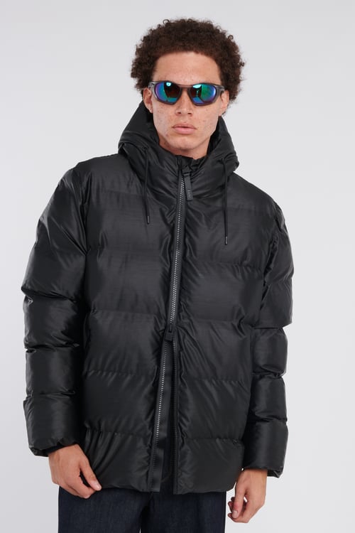 RAINS Lightweight quilted padded jacket with high neck Black