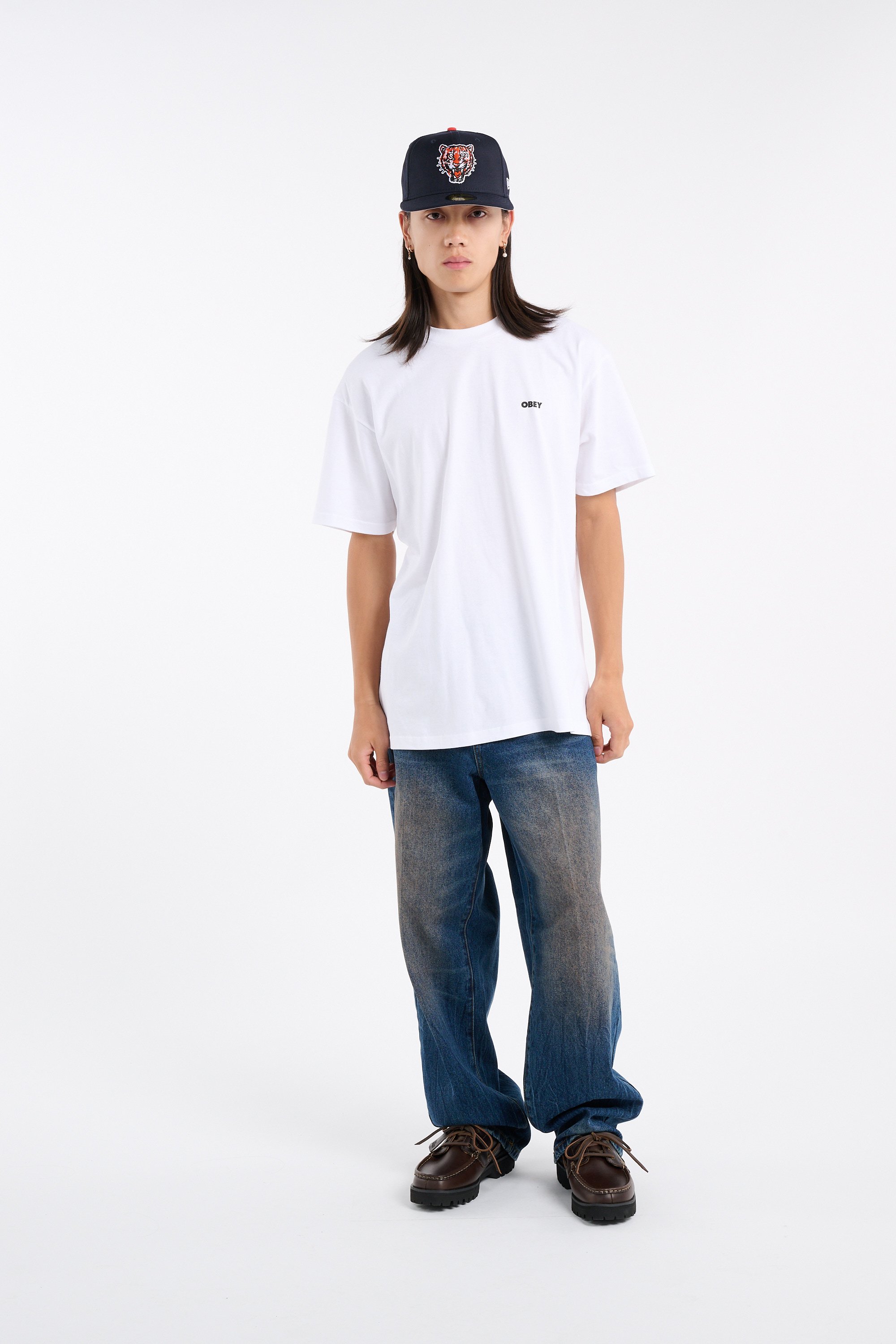 Regular-fit round-neck cotton T-shirt OBEY White