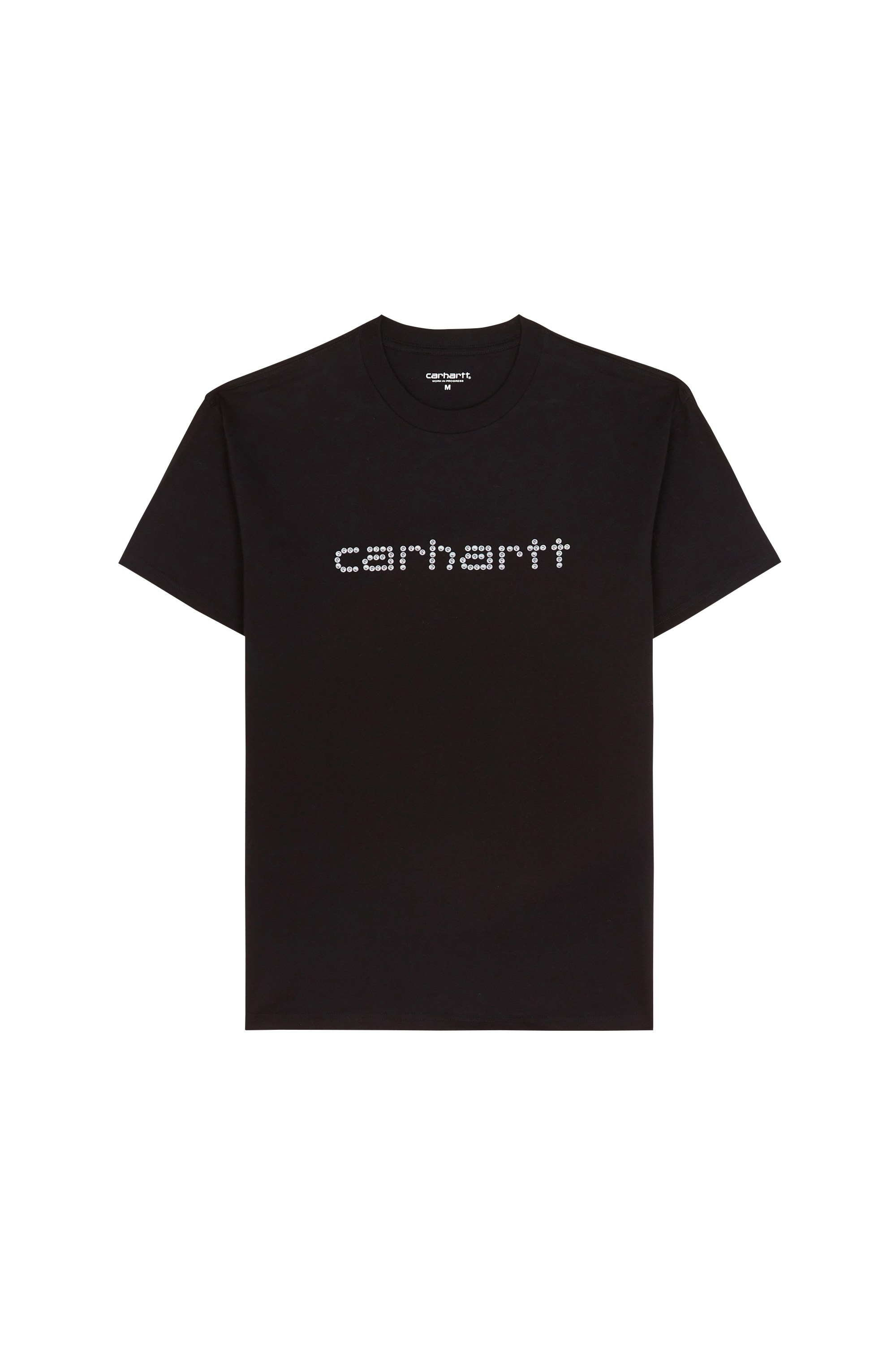 Regular-fit round-neck cotton T-shirt Black