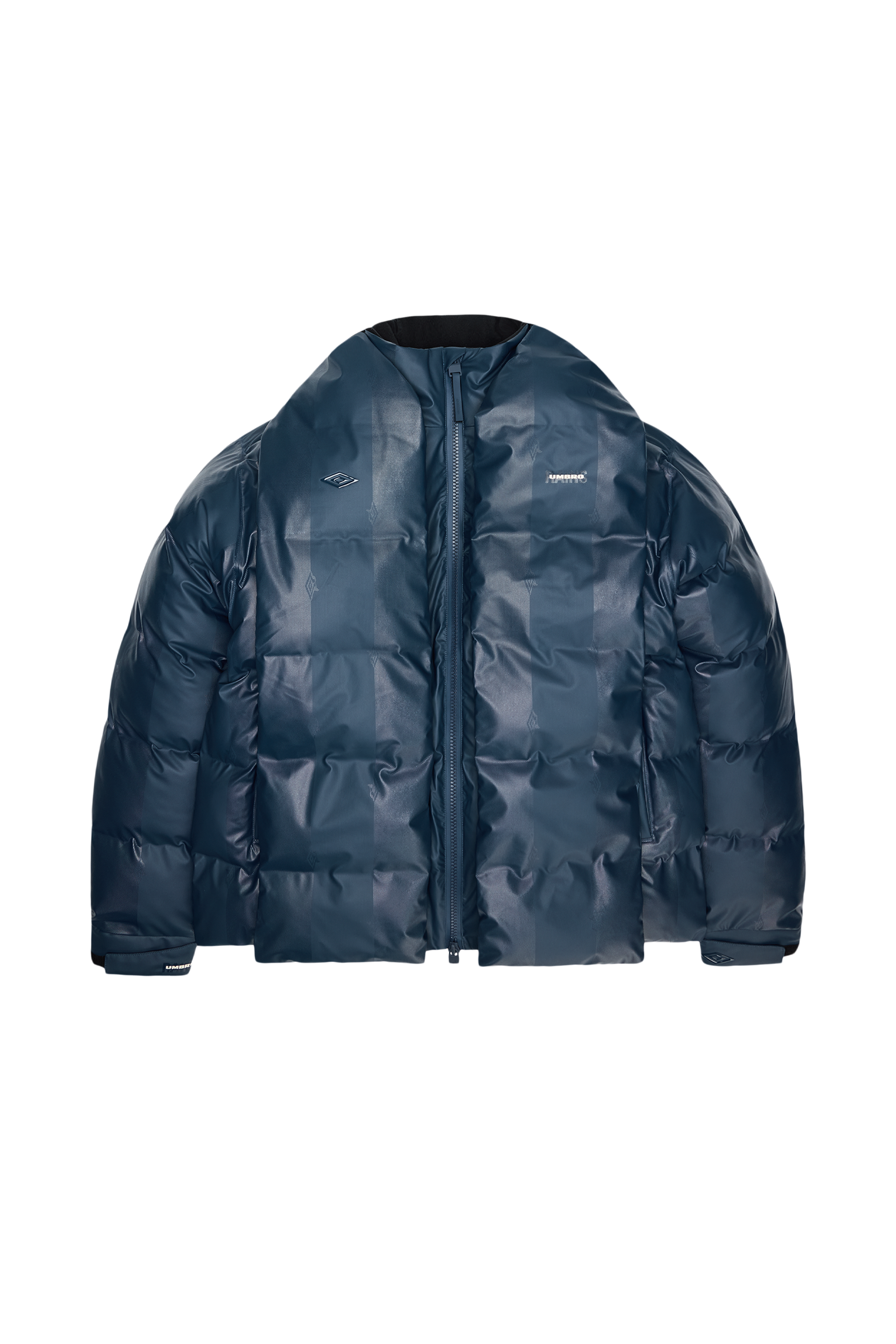 Lightweight quilted padded jacket with high neck Blue