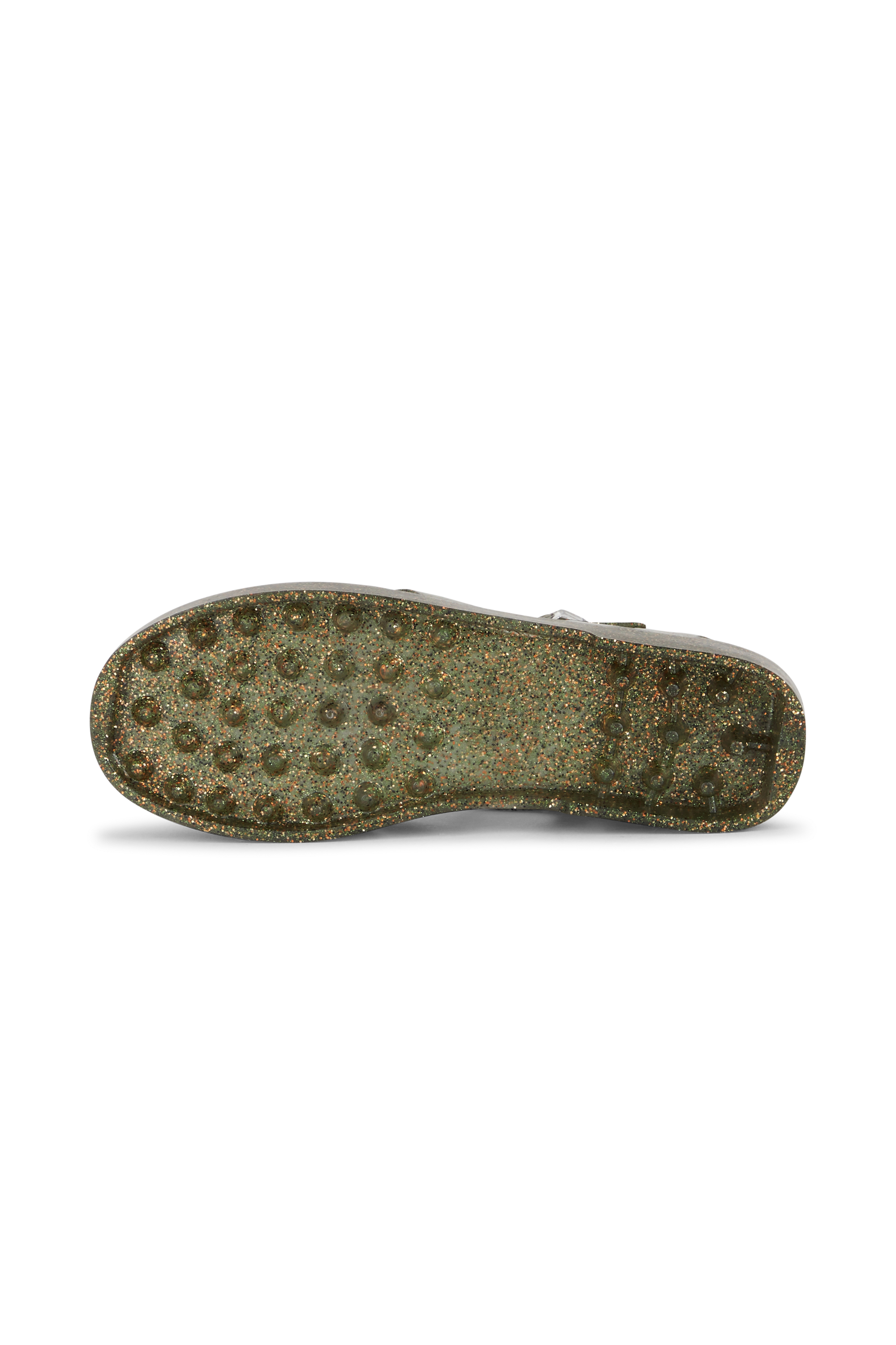 Flat furry sheepskin sandals | Green MELISSA Women