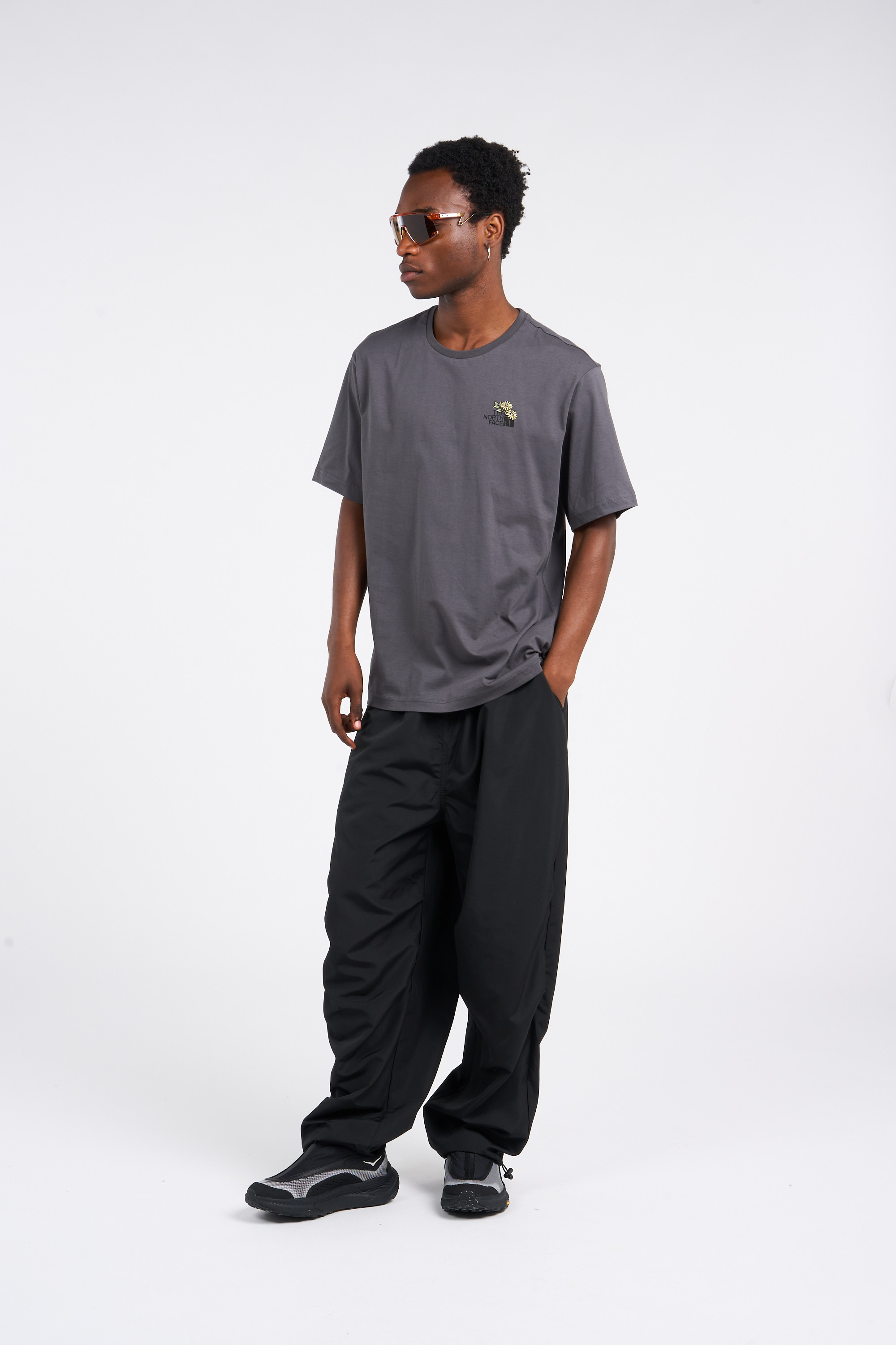 Regular-fit round-neck cotton T-shirt Grey