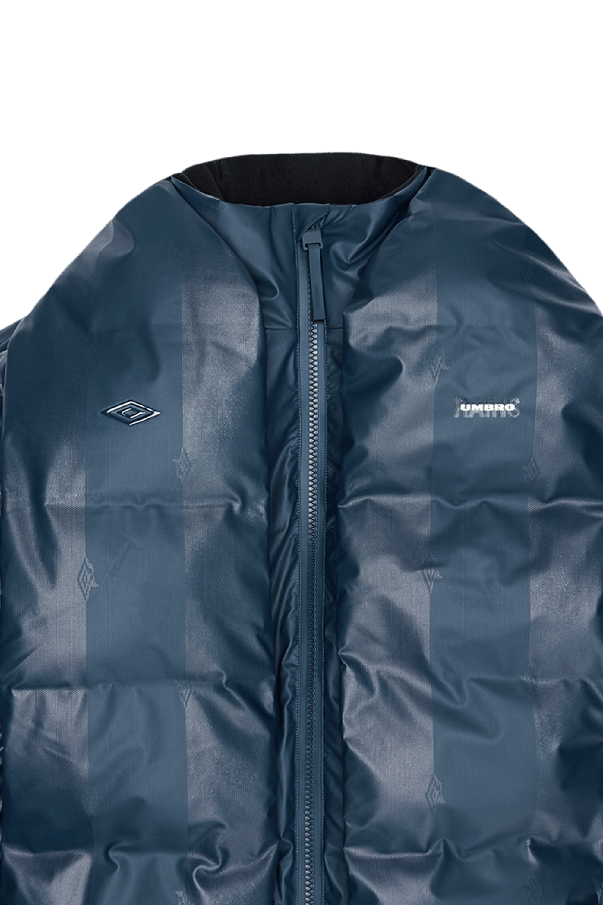 Lightweight quilted padded jacket with high neck Blue