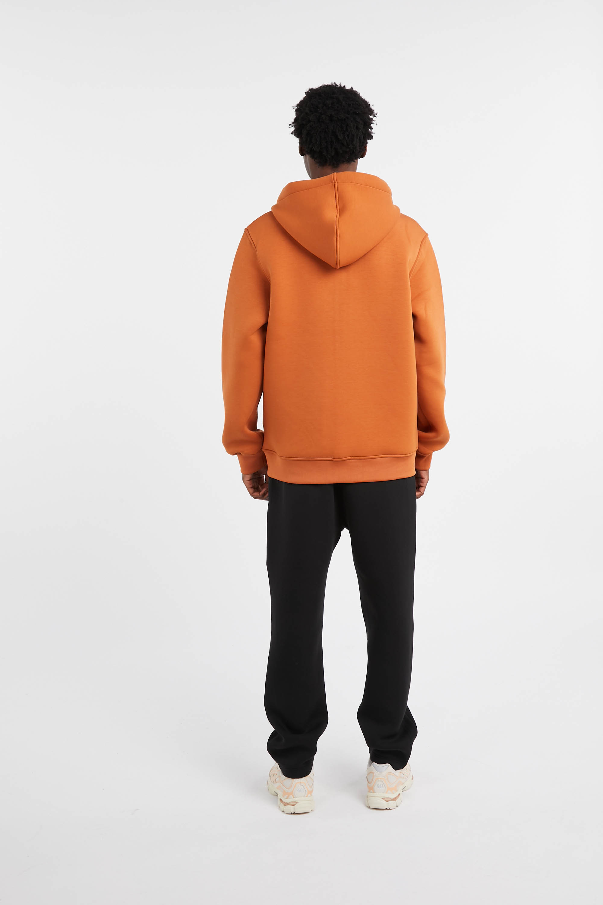Regular-fit zip-up cotton-blend hoodie with Pony Player Orange