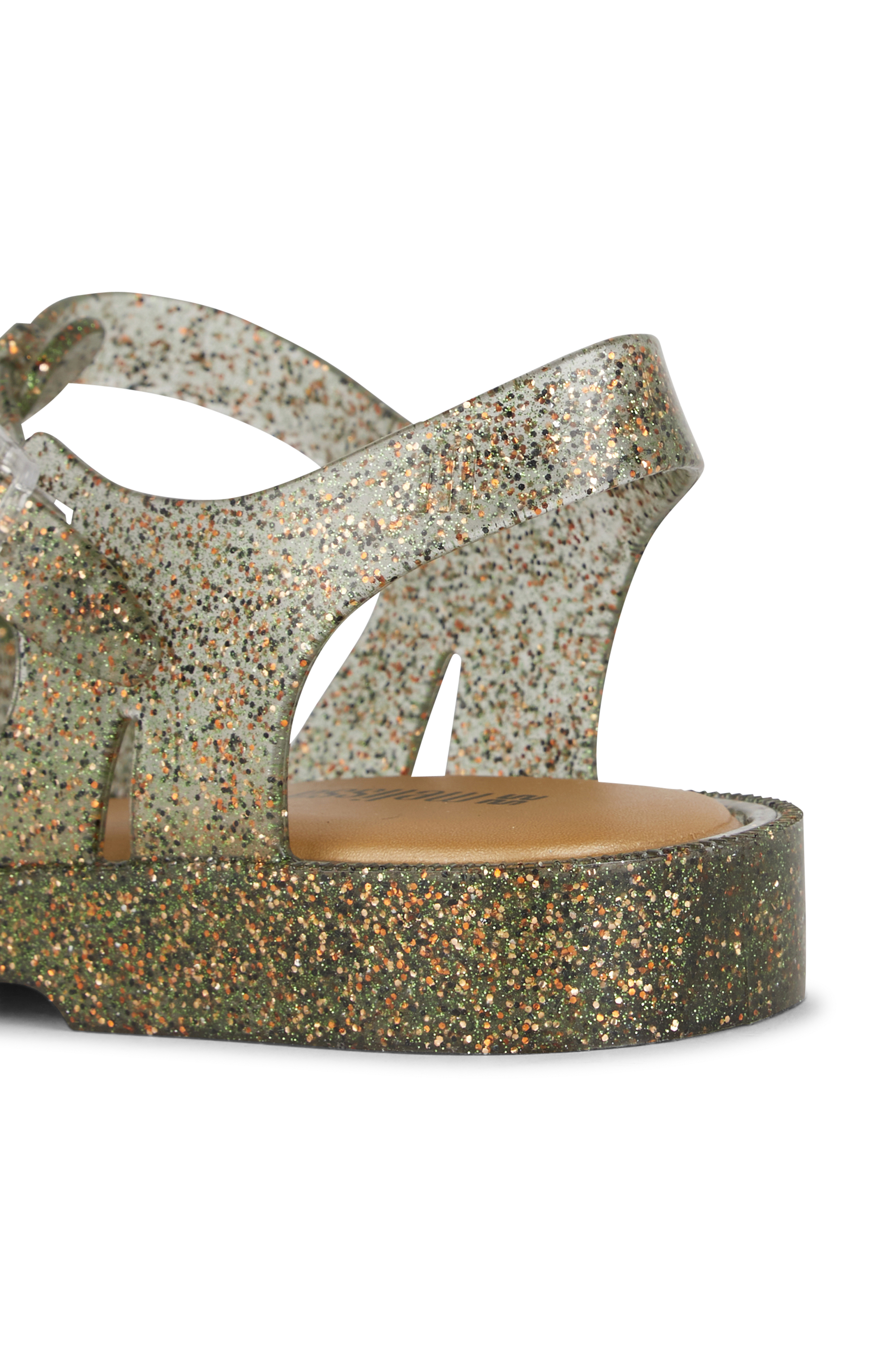Flat furry sheepskin sandals | Green MELISSA Women