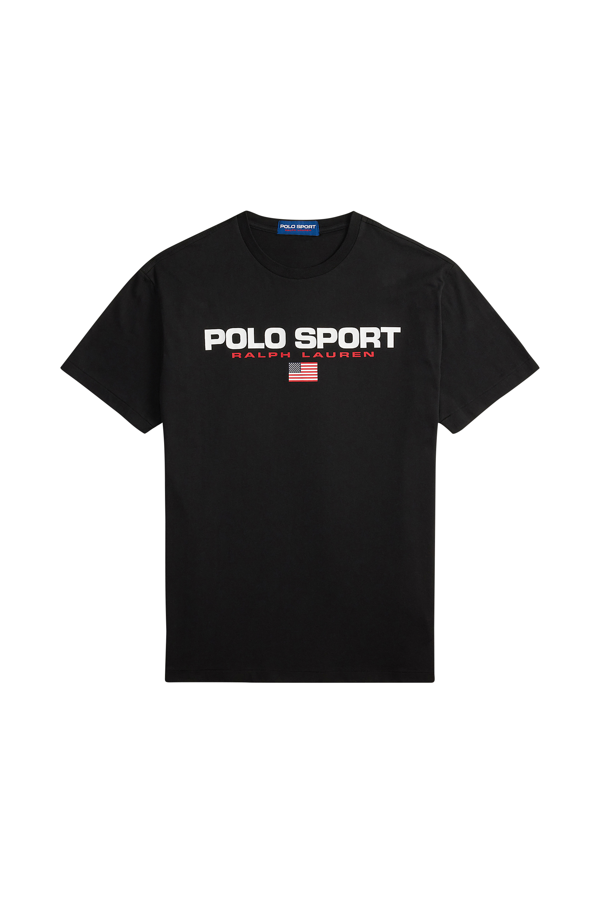 Regular-fit round-neck cotton T-shirt Black