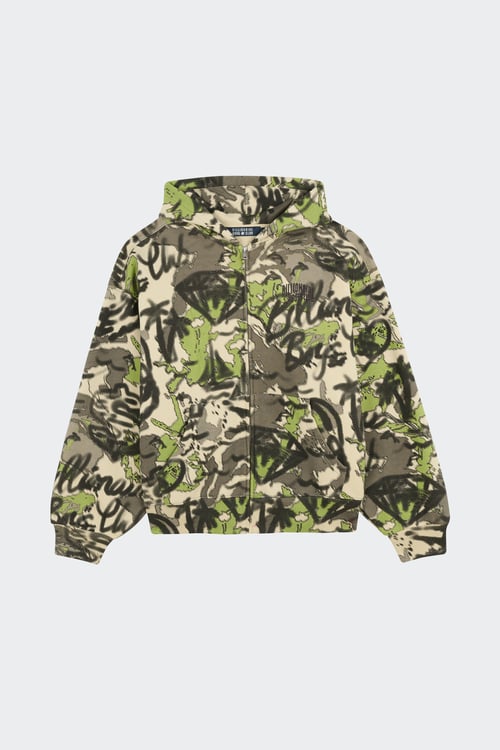 Hoodie zippé - Taille M Kaki