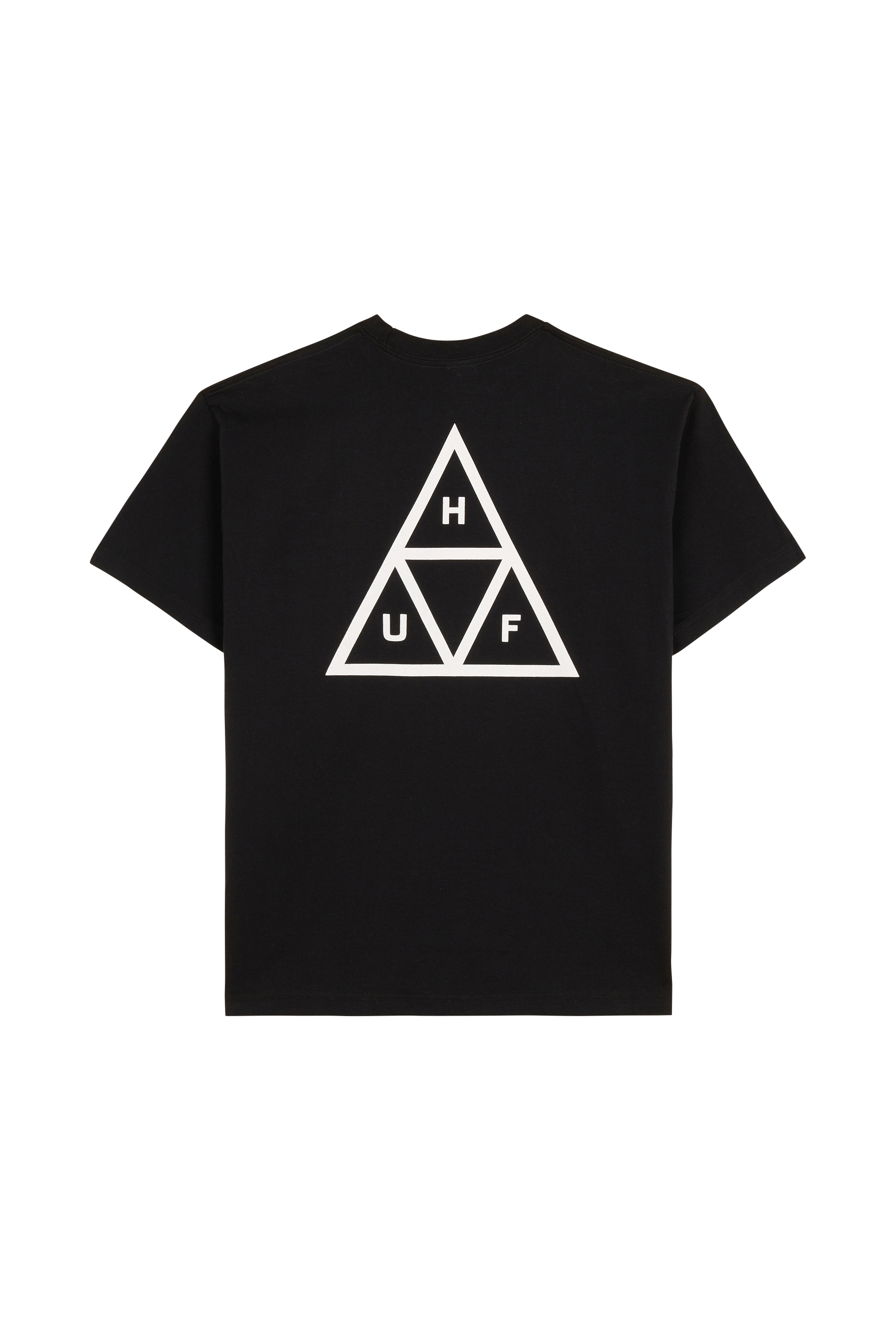 Regular-fit round-neck cotton T-shirt Black