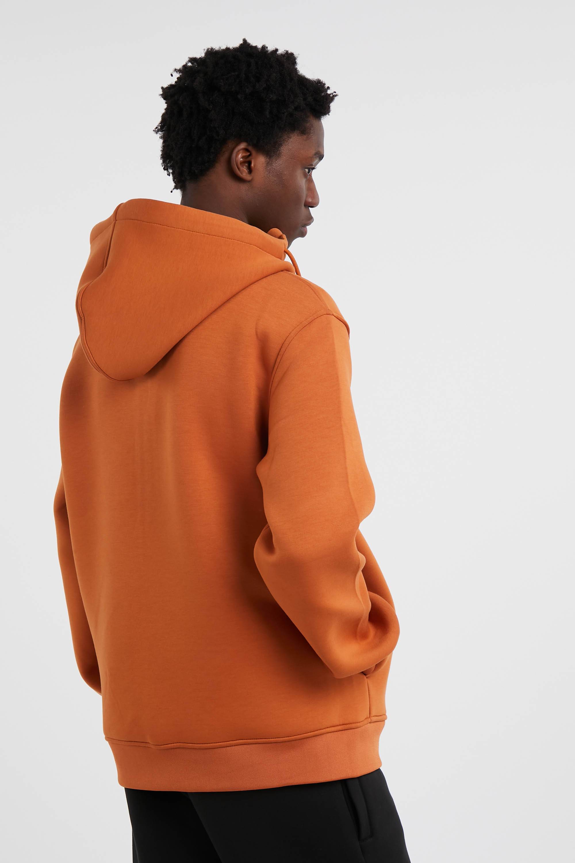 Regular-fit zip-up cotton-blend hoodie with Pony Player Orange