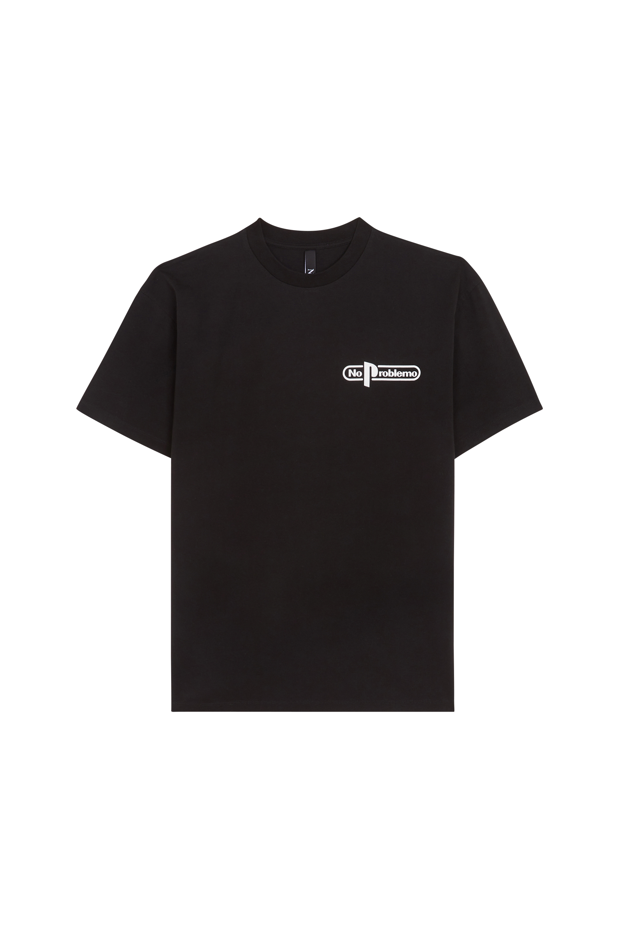 Regular-fit round-neck cotton T-shirt Black