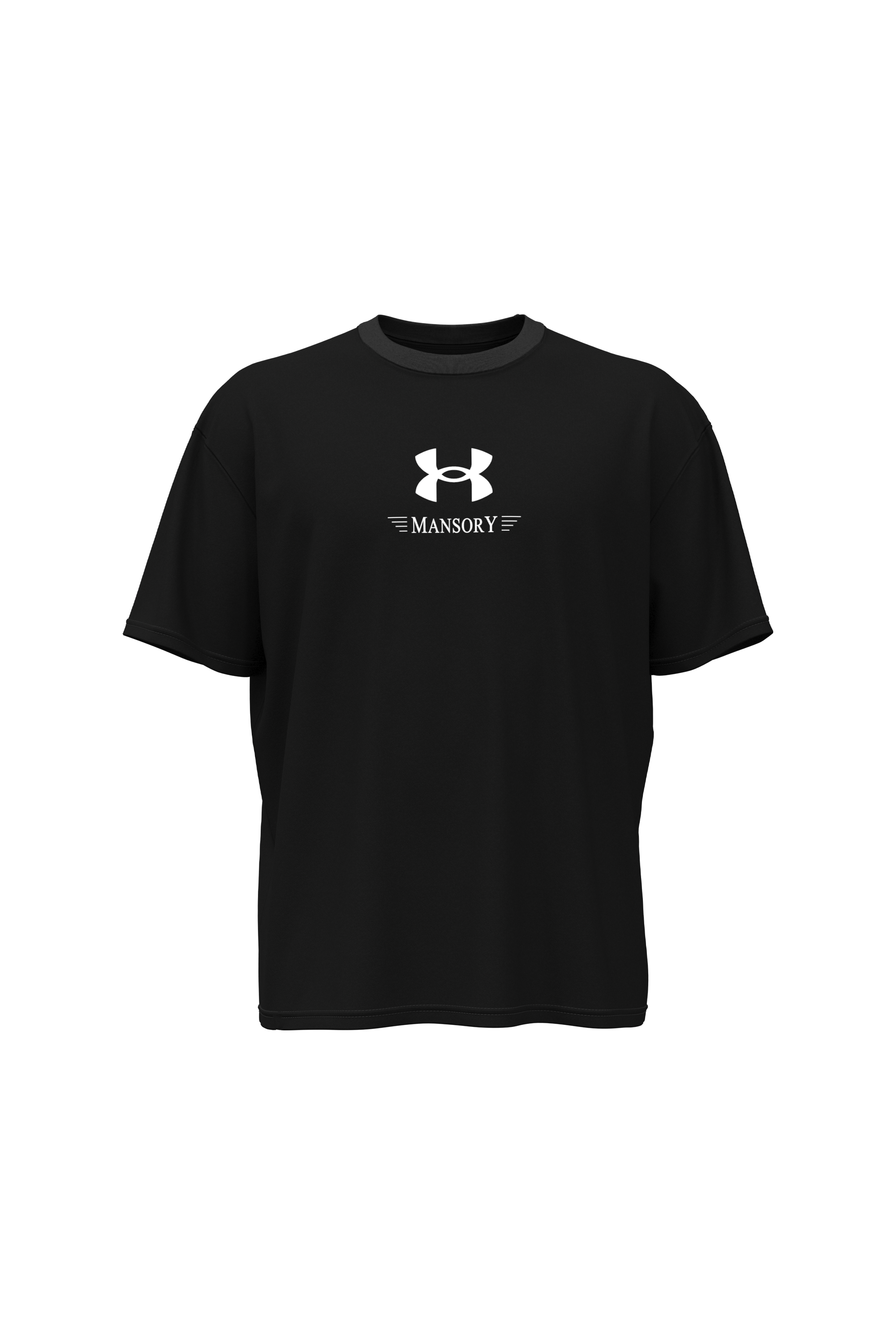 Regular-fit round-neck cotton T-shirt Black