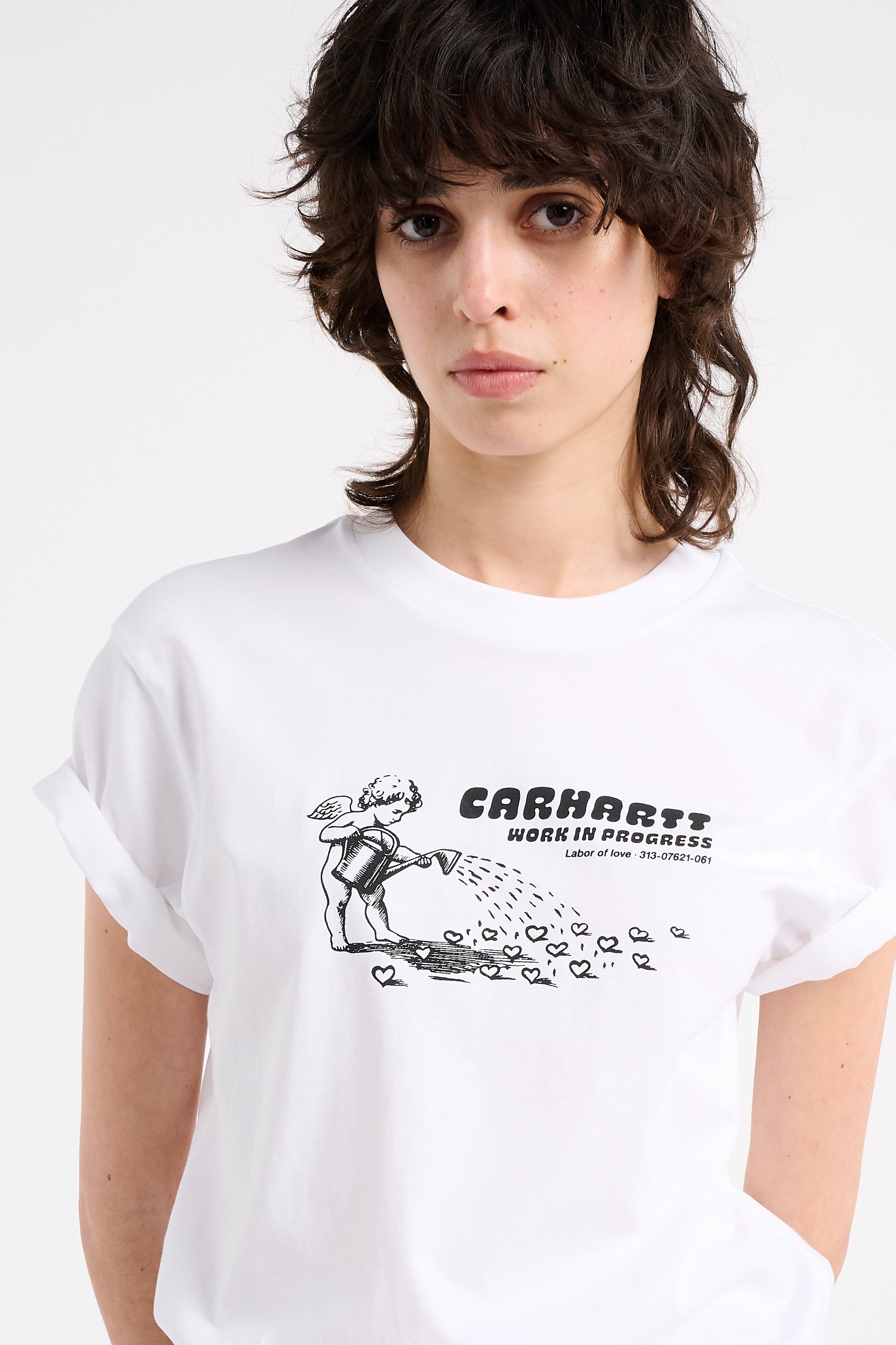 Round neck organic cotton t-shirt | White CARHARTT WIP Women