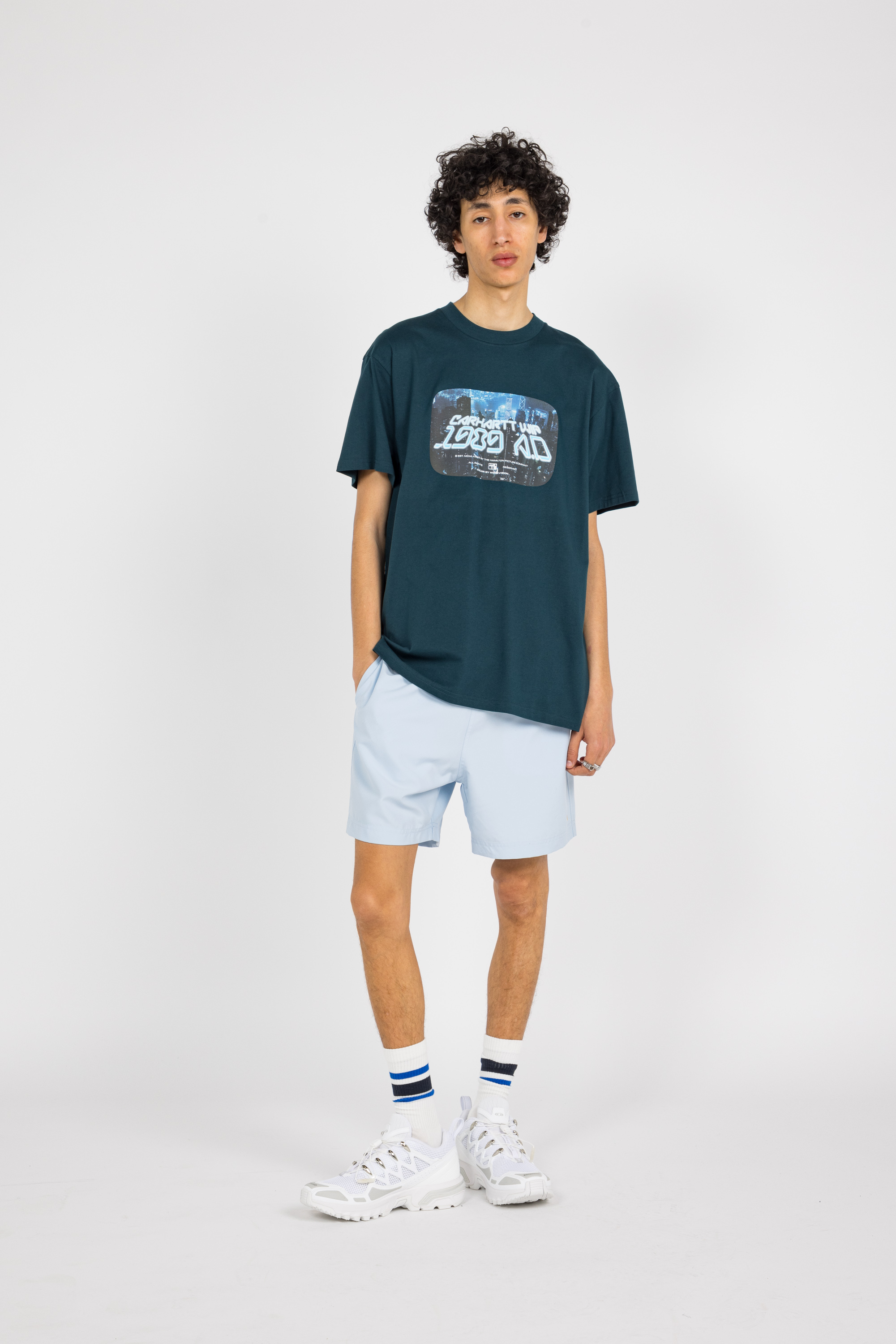 Regular-fit round-neck cotton T-shirt Green