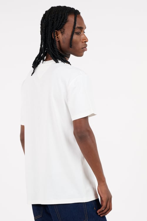 TOMMY JEANS Regular-fit round-neck cotton T-shirt White