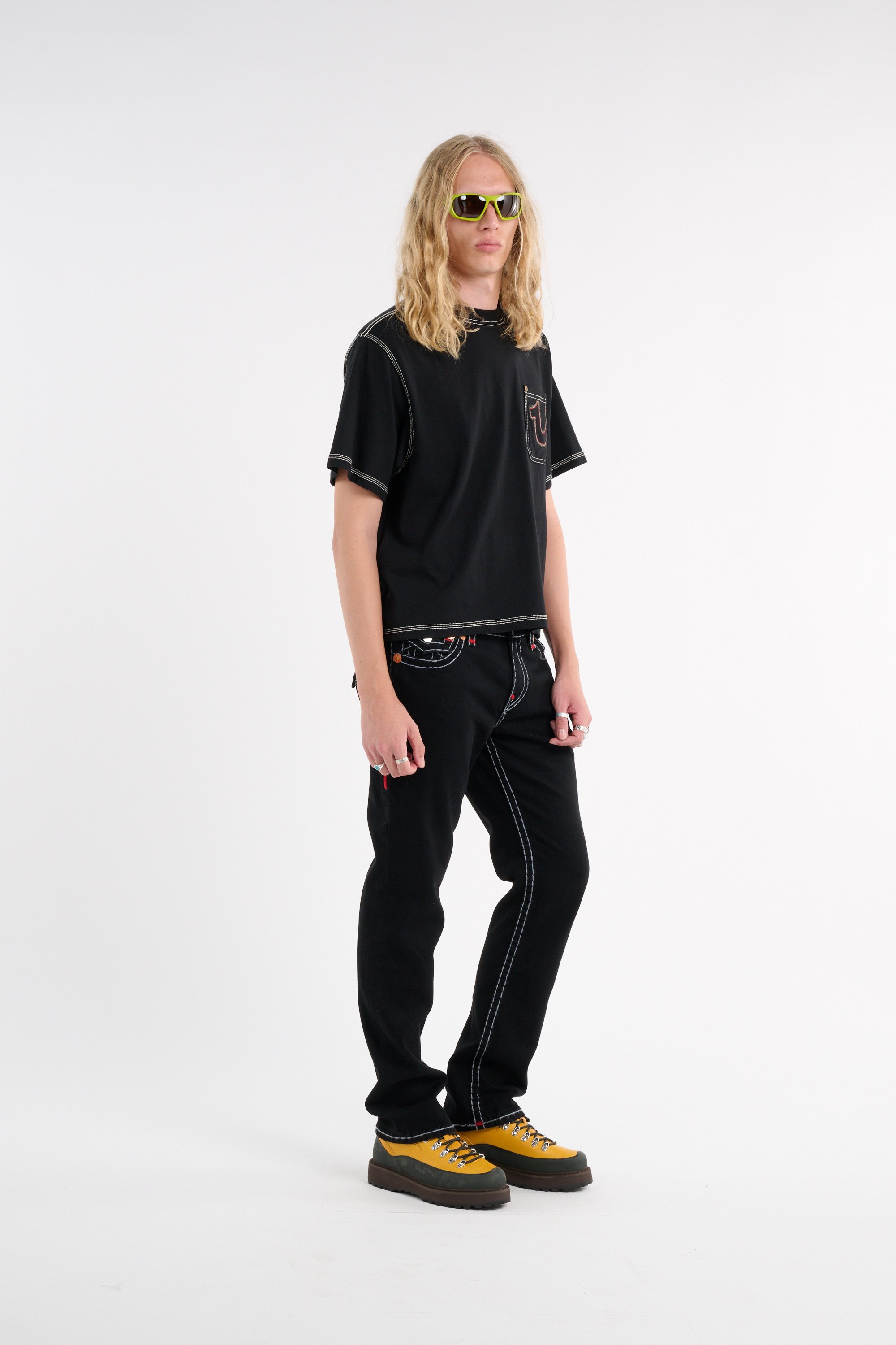 Regular-fit round-neck cotton T-shirt TRUE RELIGION Black